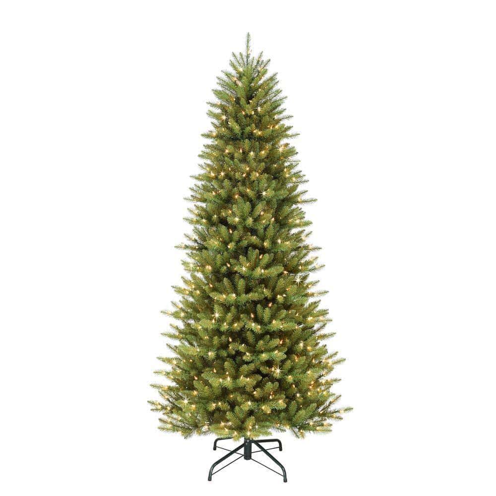 Puleo International 277-FFSL-75C5 7.5 ft. Pre-Lit Slim Fraser Fir Artificial Christmas Tree with 500 Clear Lights