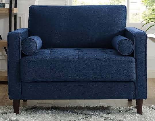 Lifestyle Solutions Lillith Mid Century Modern Chair in Navy Blue