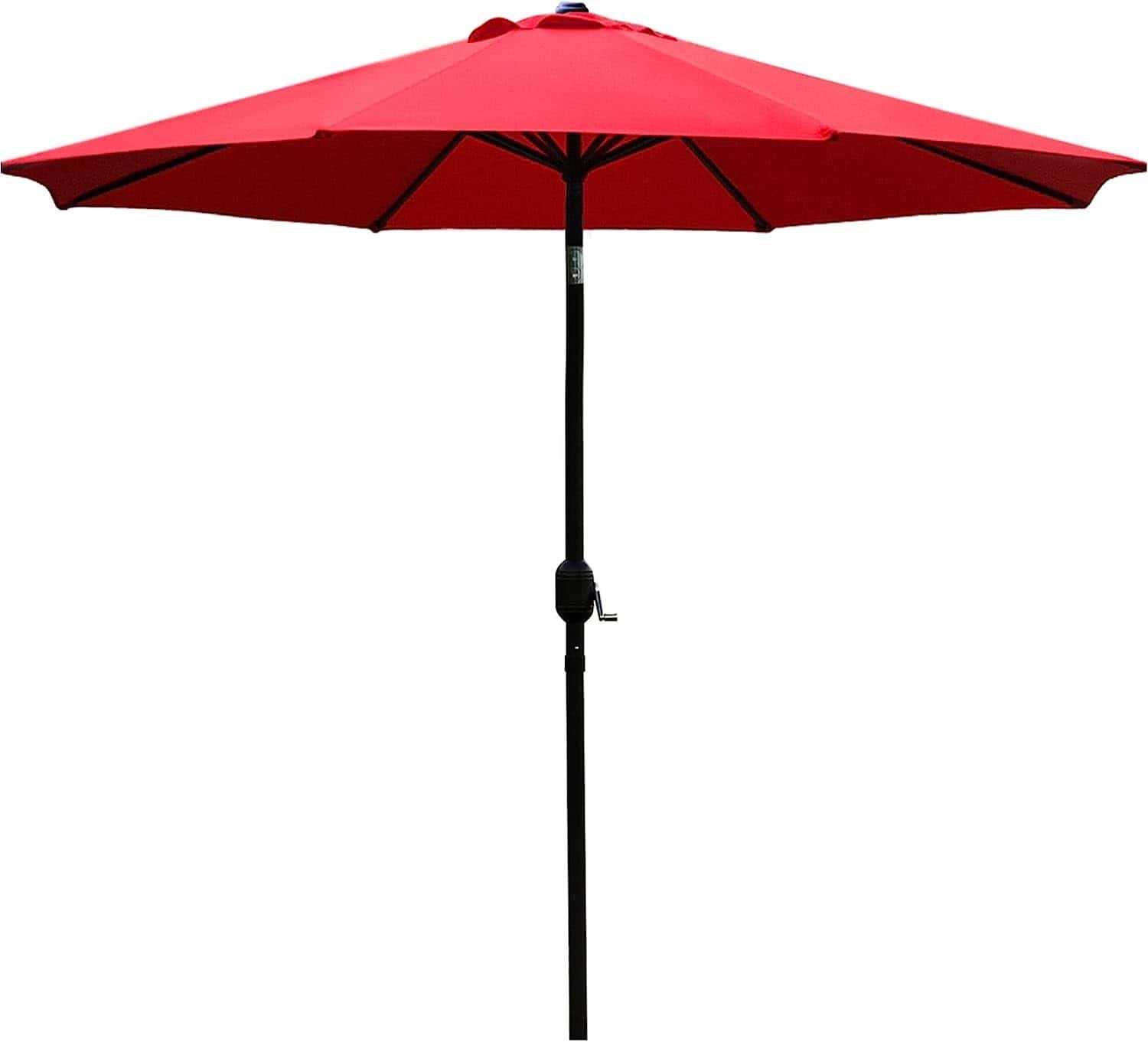 Sunnyglade 9  Patio Umbrella Outdoor Table Umbrella with 8 Sturdy Ribs (Red)