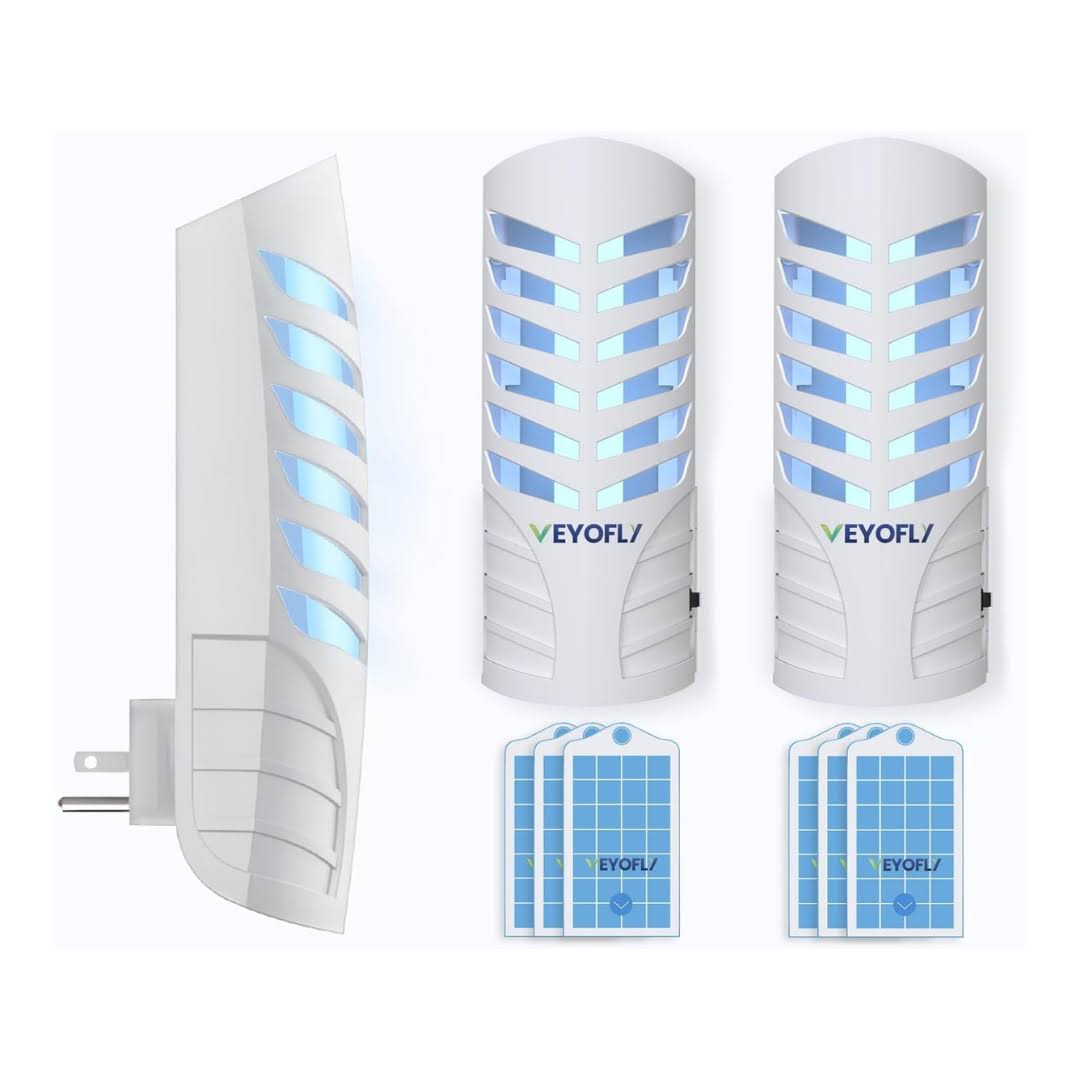 VEYOFLY Fruit Fly Traps for Indoors, Fly Trap Indoor, (2 Device + 6 Refills) Fly Catcher Indoor