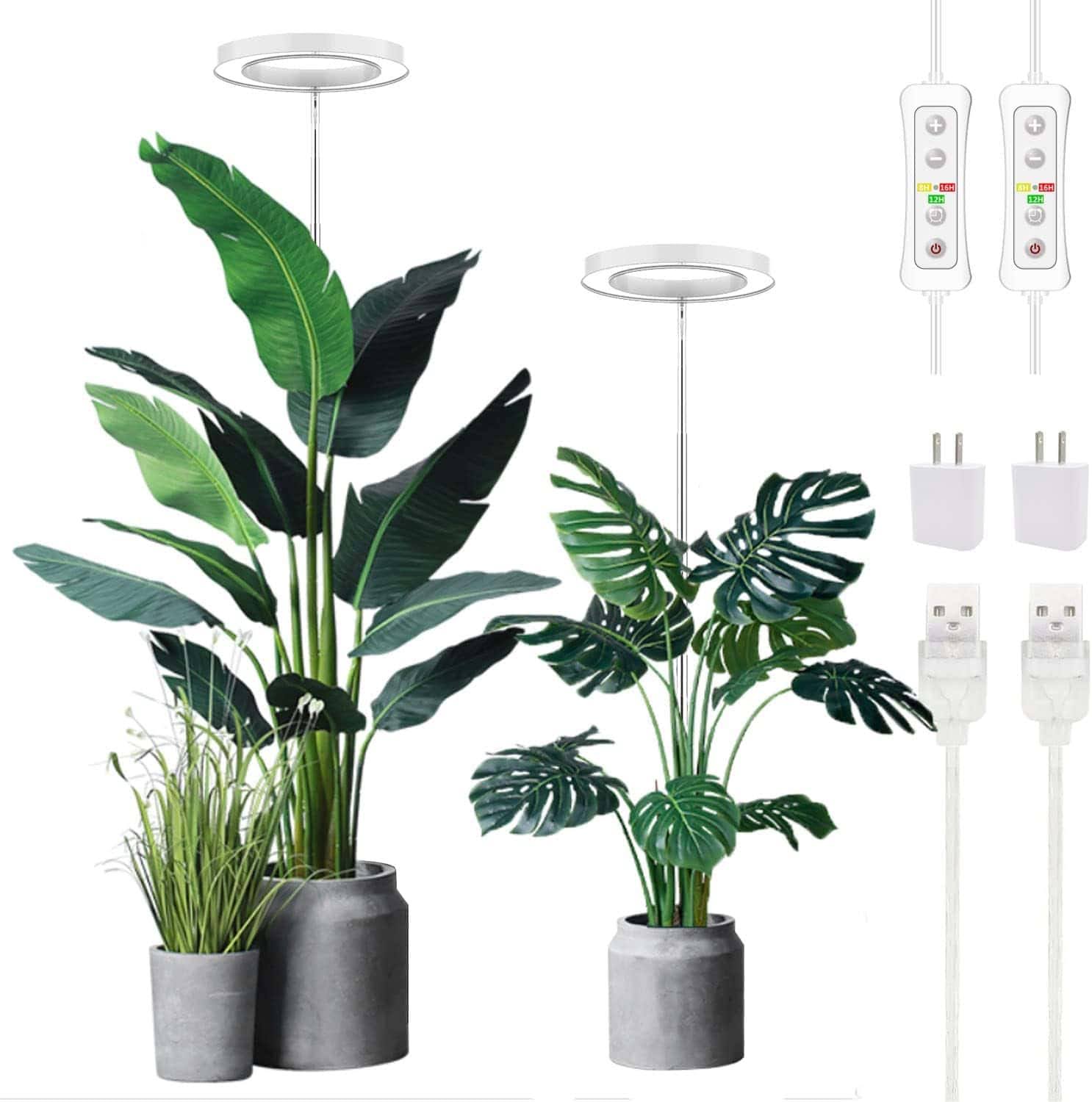 Plant Grow Light,yadoker LED Growing Light Full Spectrum for Indoor Plants, 2 Pack