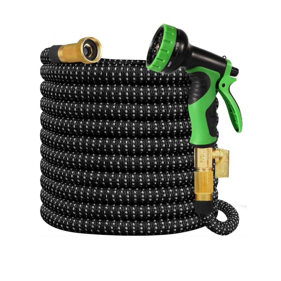 Teelishly Expandable Garden Hose 100 ft, Upgraded Flexible Water Hose 100ft with 10 Function Spray Nozzle