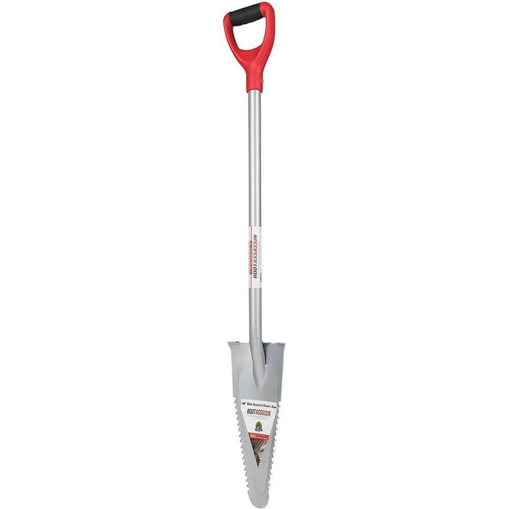 Root Assassin RA-001-21 32 in. Polypropylene D-Handle 48 in. Serrated Root Cutting Steel Garden Shovel