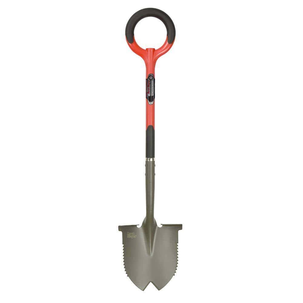 Radius Garden 22211-21 43 in., 32.75 in. Handle Root Slayer Carbon Steel Round Head Shovel