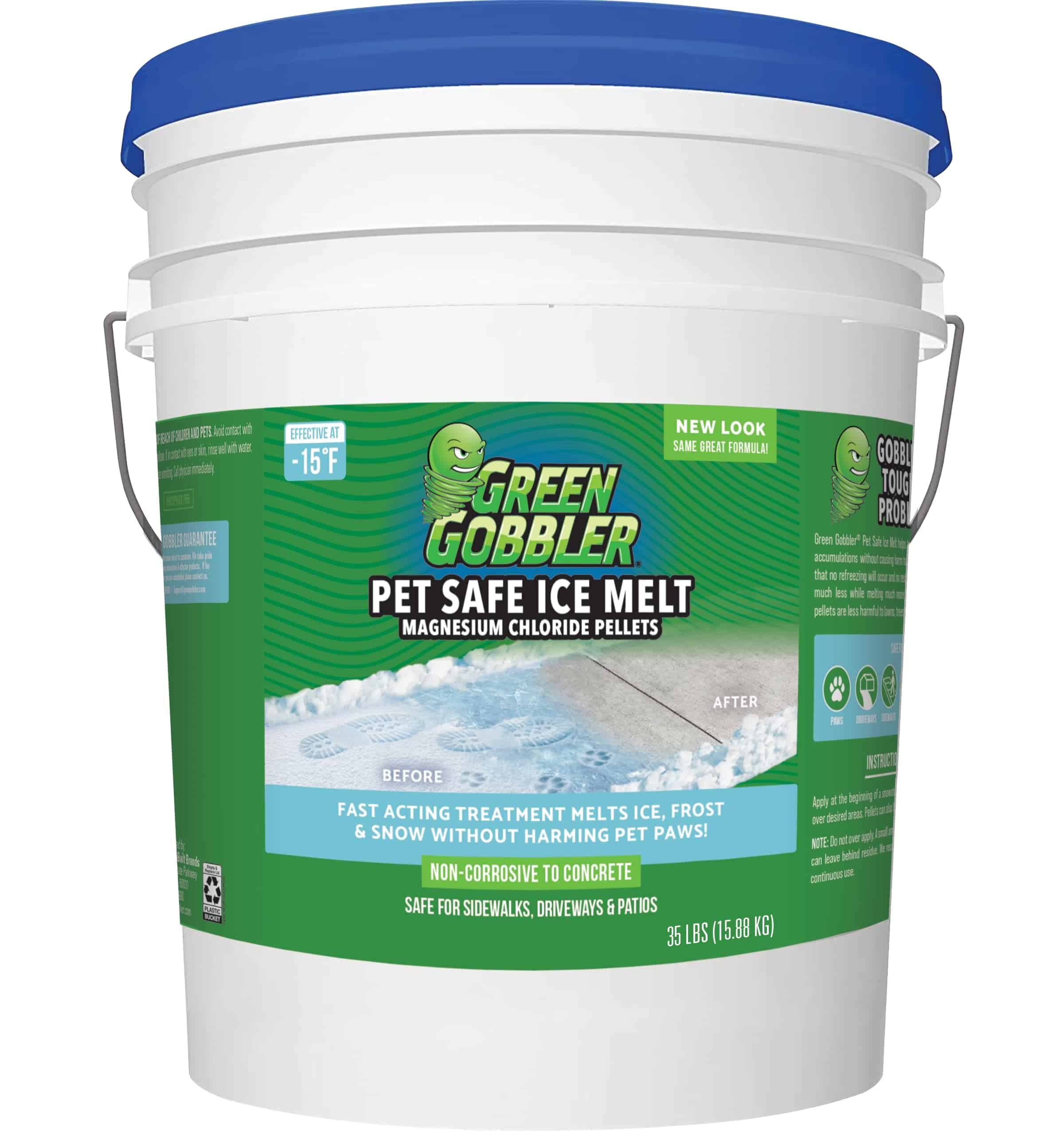Green Gobbler Pet Safe Ice Melt Effective to -15° Fahrenheit | 35lb Pail | Fast Acting Treatment