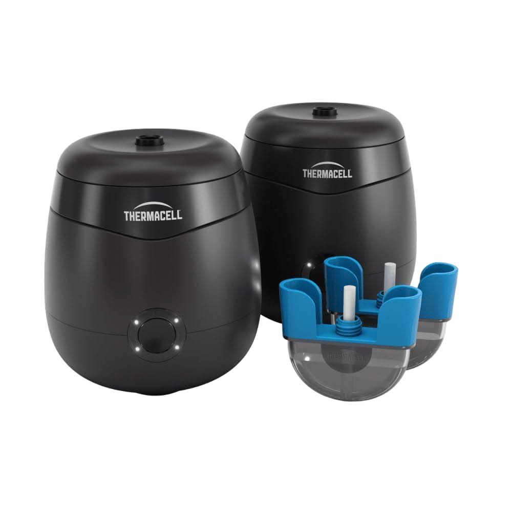 Thermacell Patio Shield Mosquito Repellent E-Series Rechargeable Repeller, Black 2Pack