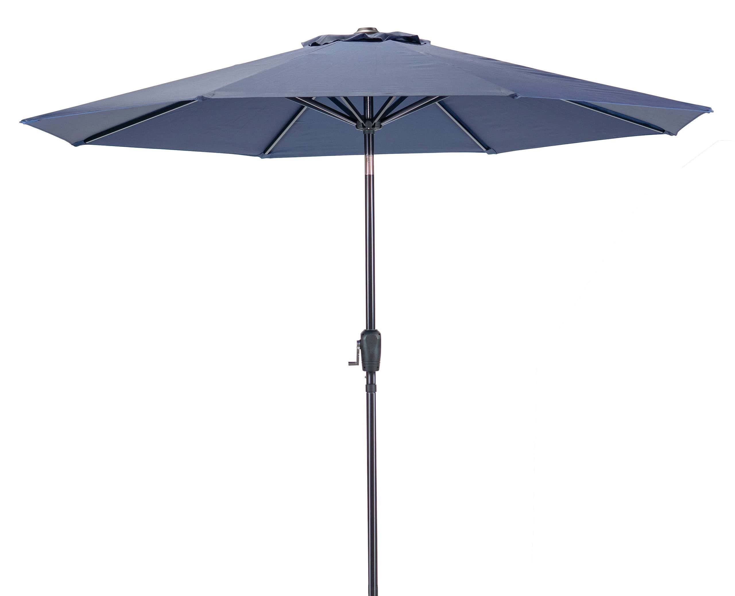 Patio Premier 8.85-ft Navy Blue Push-button Tilt Market Patio Umbrella