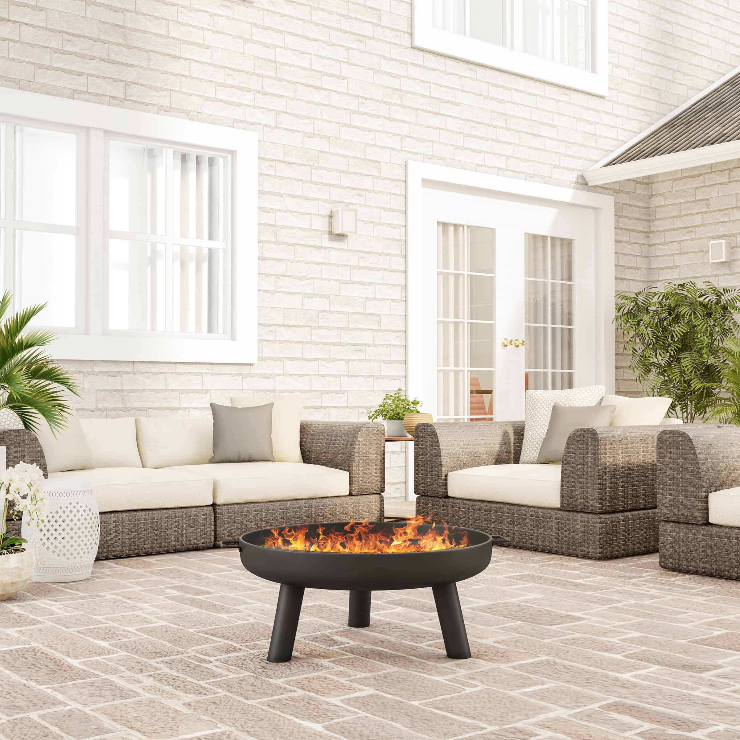 Janke 13.5  H x 27.55  W Steel Wood Burning Outdoor Fire Pit