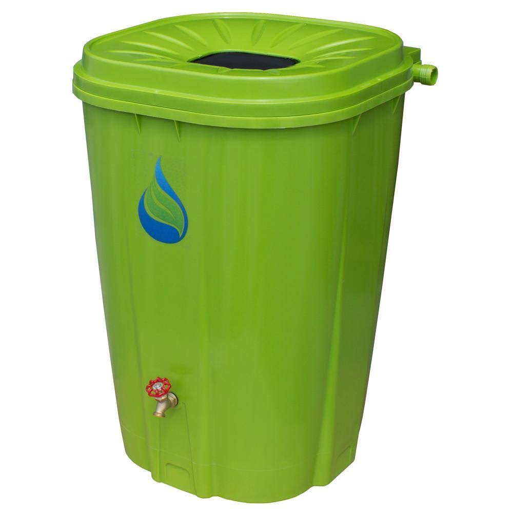 FreeGarden RAIN 55 Gal. Rain Barrel Green with Brass Spigot
