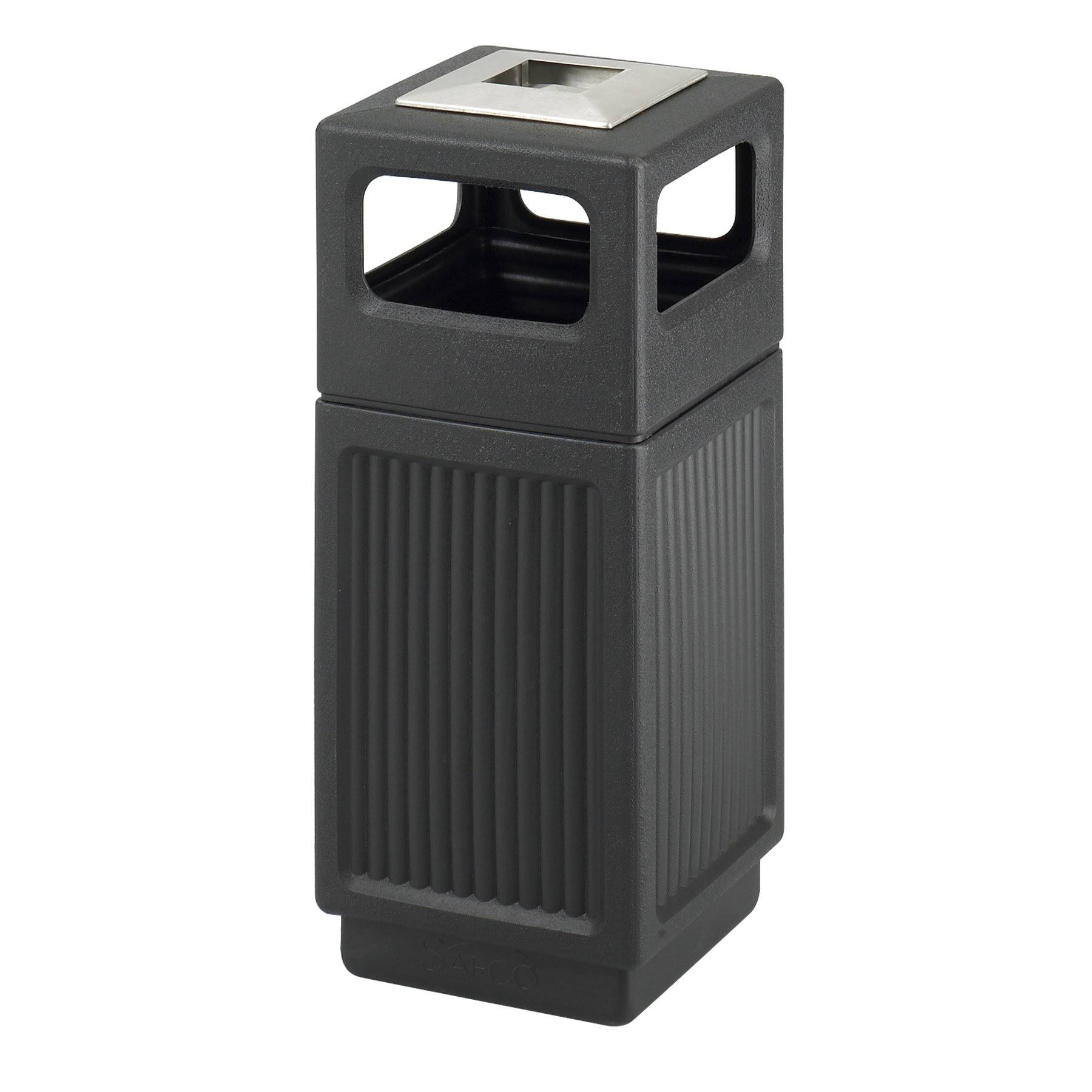 Safco Canmeleon Garbage Can for Indoor and Outdoor Use, Durable   Weather-Resistant Trash Receptacle with Ashtray, 30 Gallons