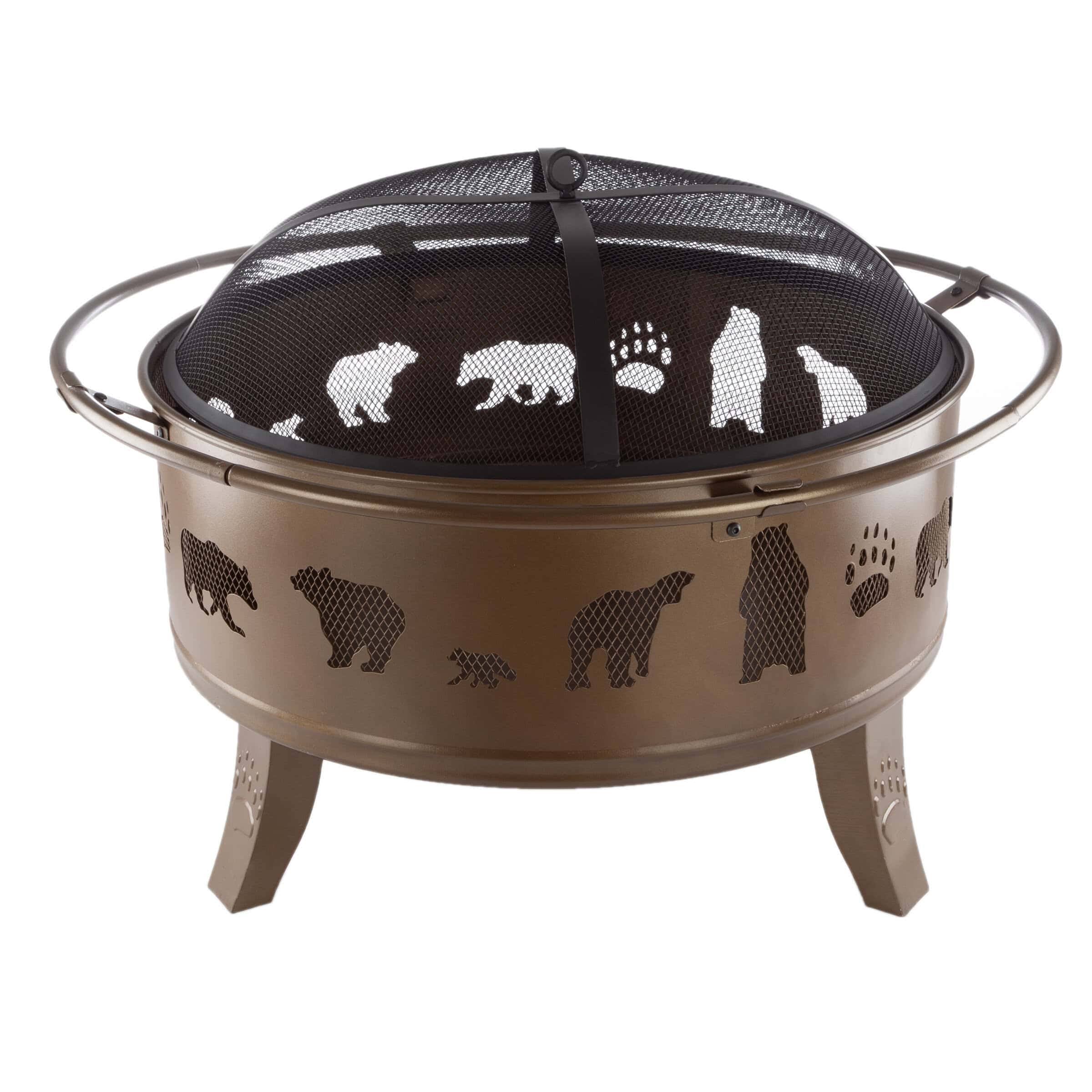 Janson 25  H x 32  W Steel Wood Burning Outdoor Fire Pit with Lid