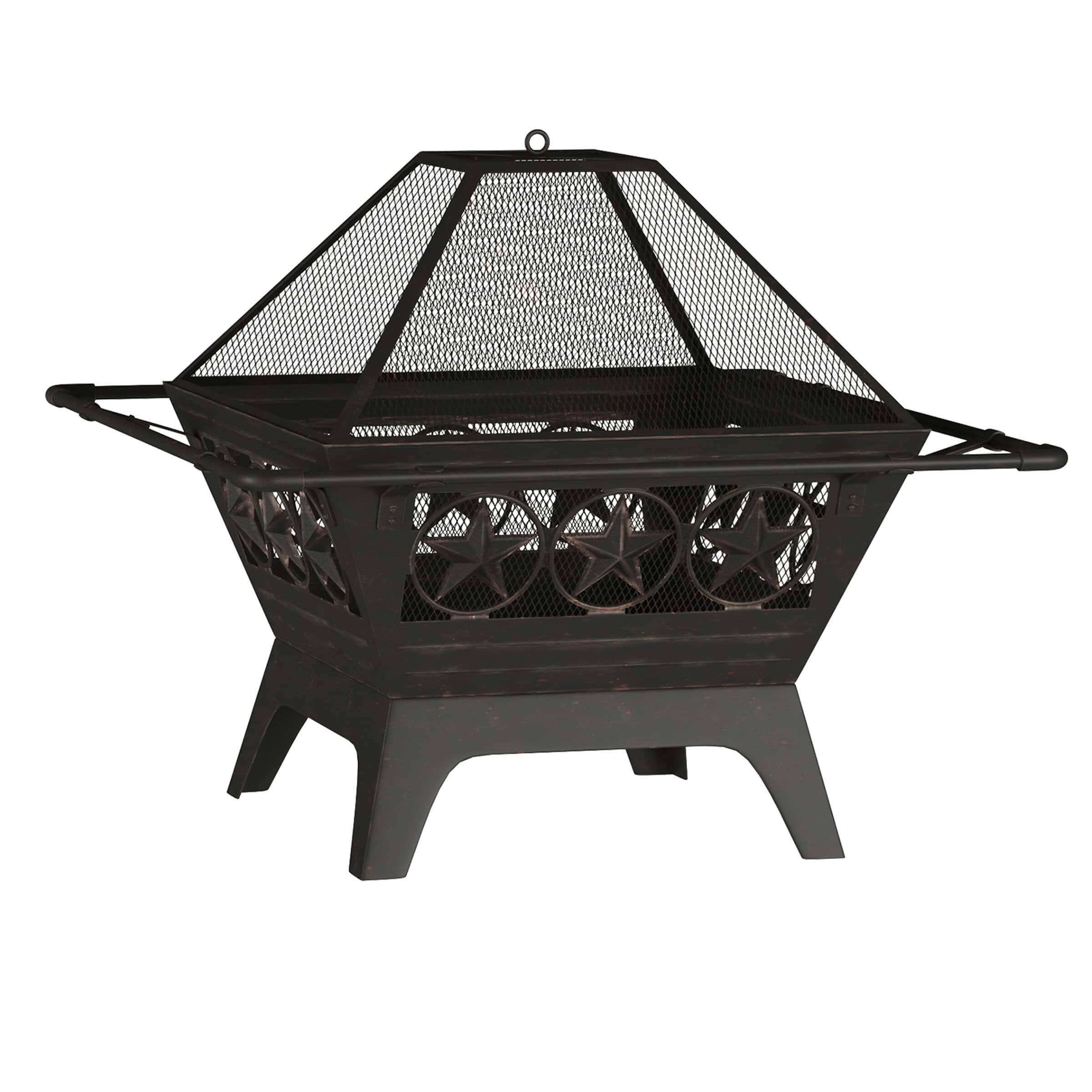 Janssen 27  H x 32  W Steel Wood Burning Outdoor Fire Pit with Lid