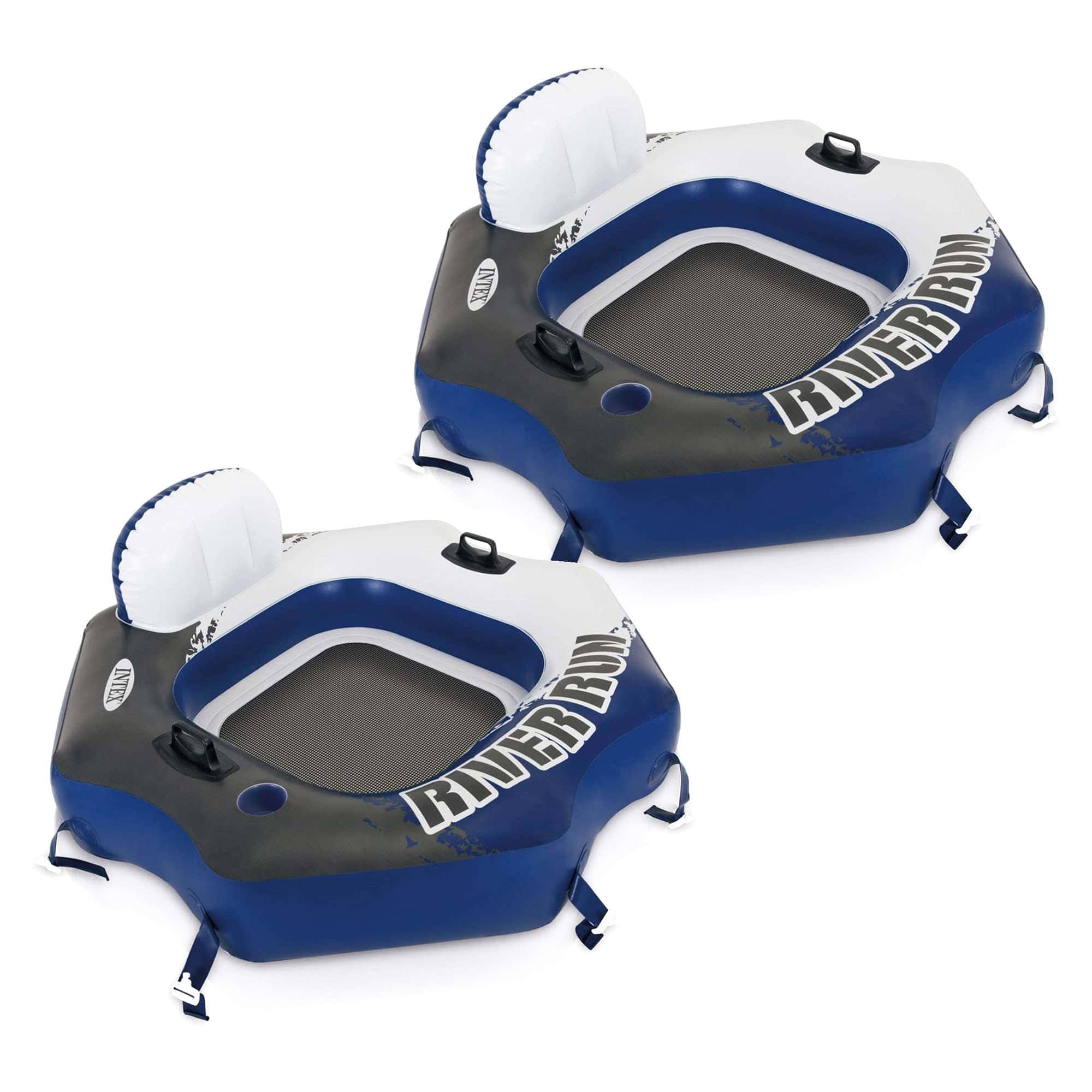 River Run Connect Lounge Inflatable Floating Water Tube (2 Pack)