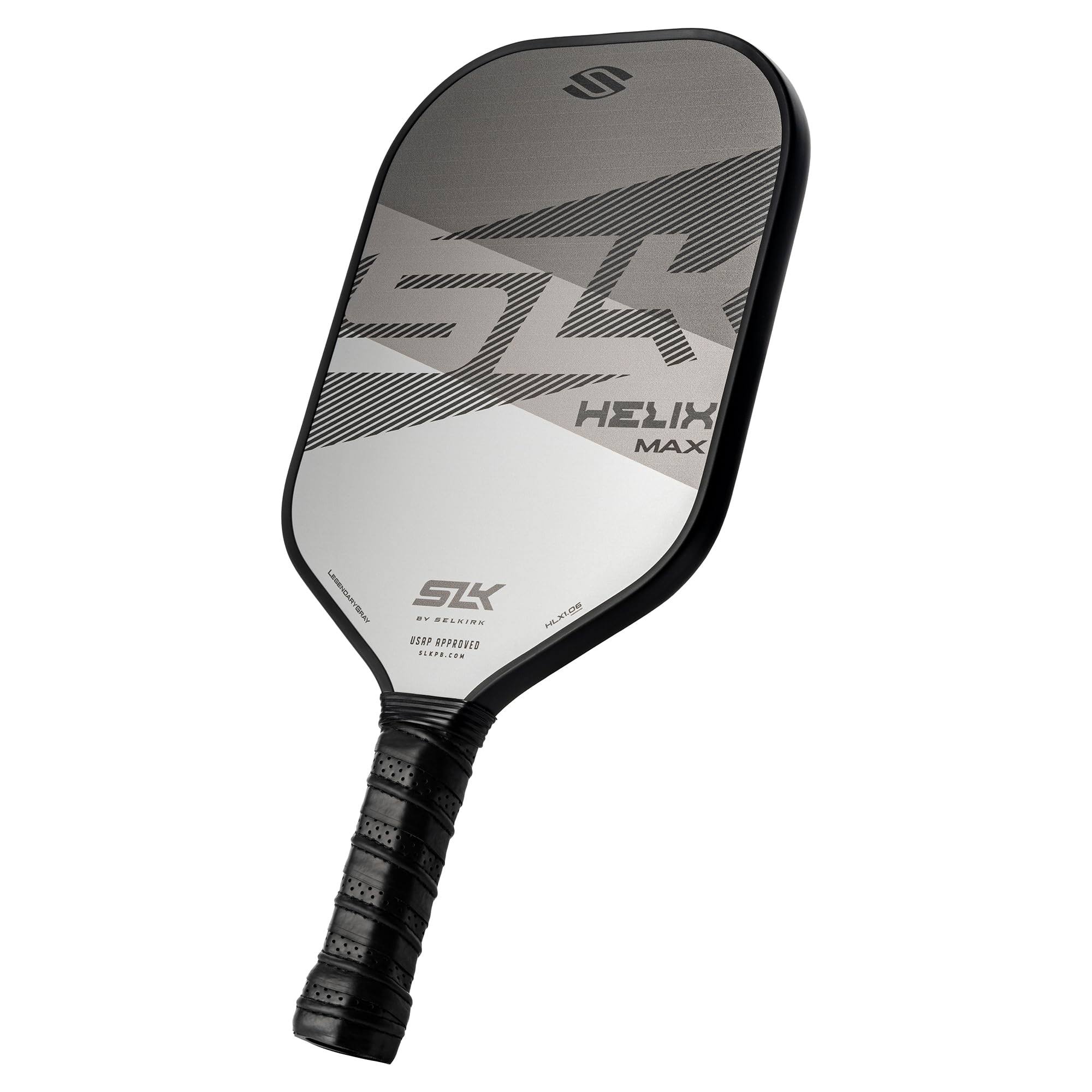 Sport 2024 SLK Helix Pro Pickleball Paddle, Carbon Fiber   Fiberglass Hybrid Face, Legend Gray