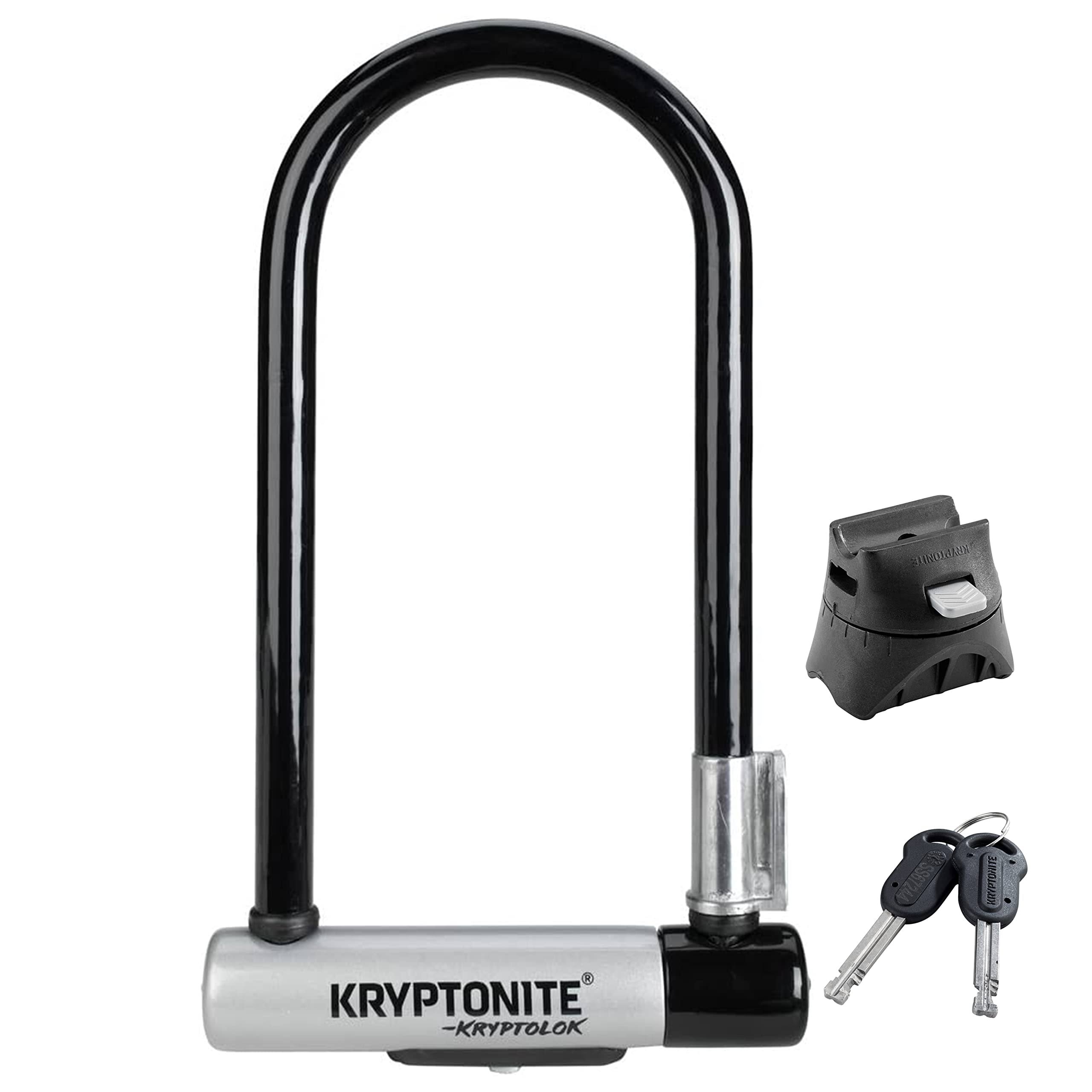 Kryptonite Kryptolok Standard Bike U-Lock, Heavy Duty Anti-Theft Bicycle U Lock, Black
