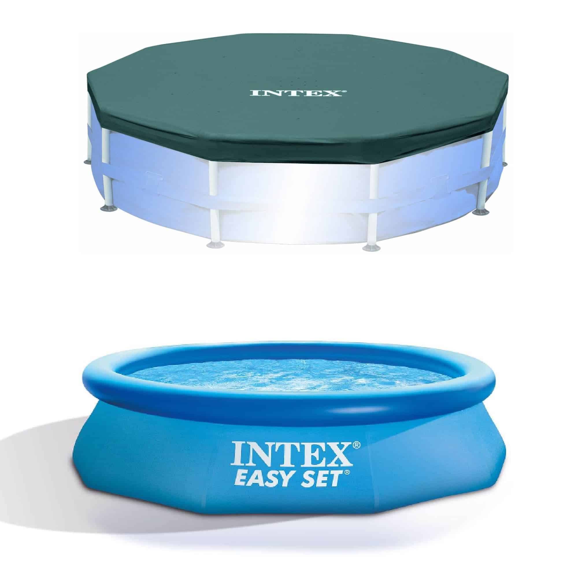 10ft Round Swimming Pool Cover   Easy Set 10ft x 30in Inflatable Pool