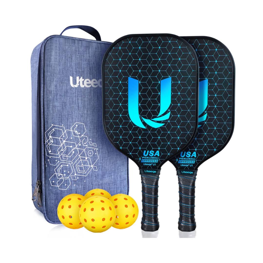 Uteeqe Pickleball Paddles Set of 2   Graphite Surface with High Grit   Spin