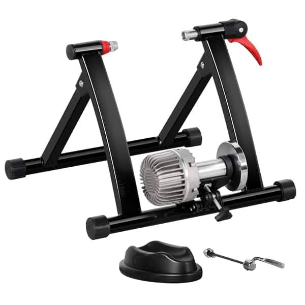 Topeakmart Foldable Steel   Aluminum Bike Trainer Stand Indoor Exercise Bicycle Stand Black