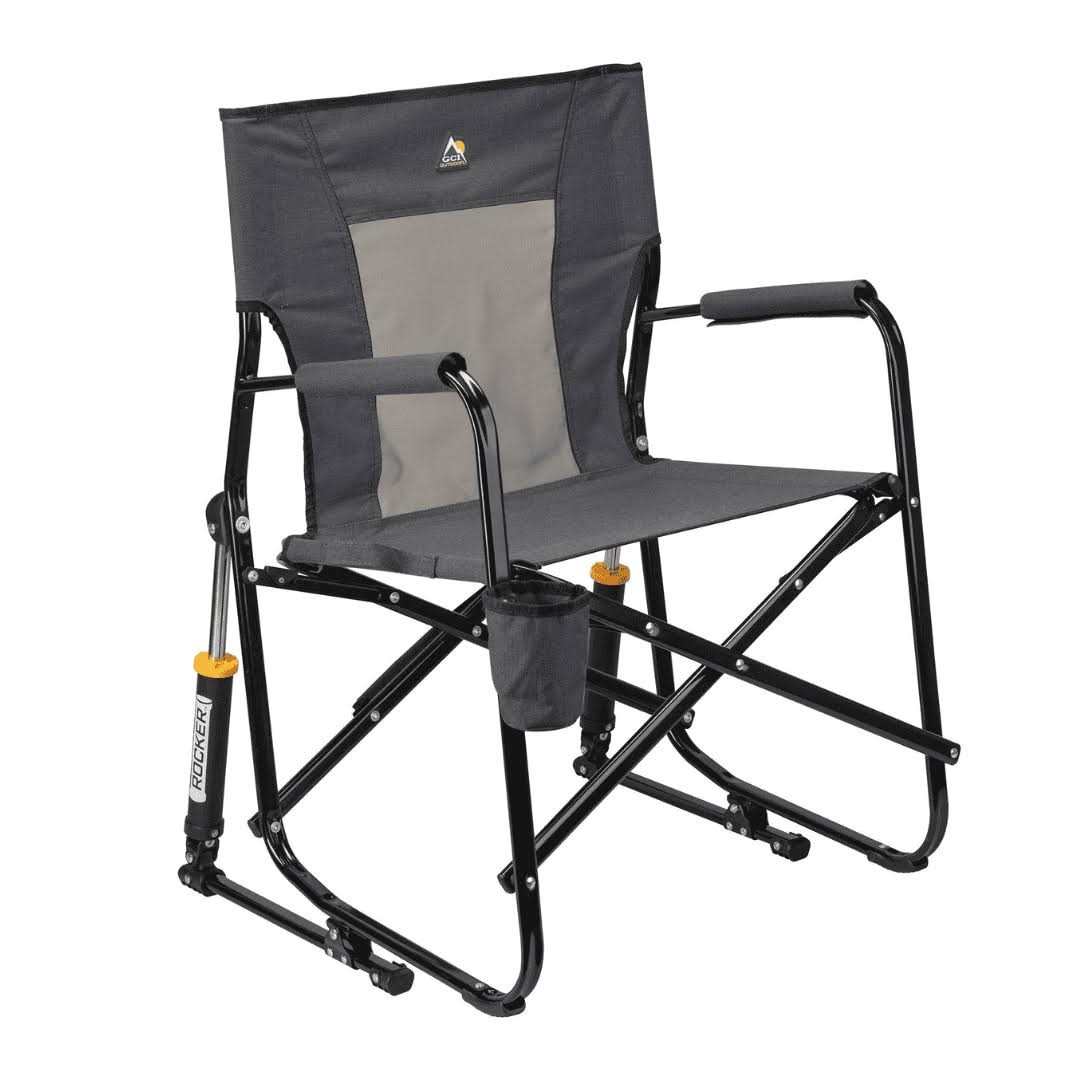Outdoor Freestyle Rocker Mesh Chair   Heathered Pewter/Black