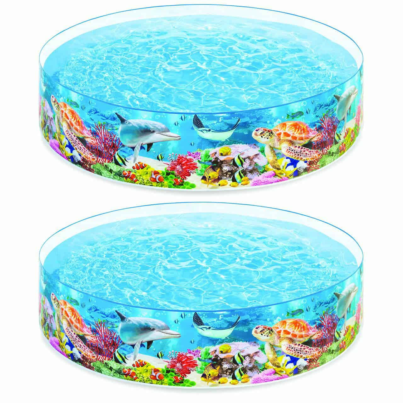 SnapSet Kiddie 8 x 8  Instant Swimming Pool, Deep Sea Blue (2 Pack)
