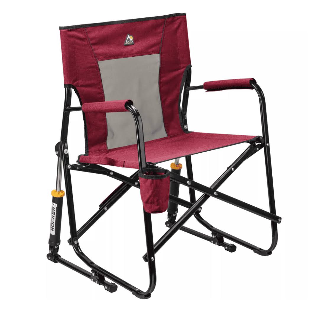 Outdoor Freestyle Rocker Mesh Chair   Heathered Red/Black
