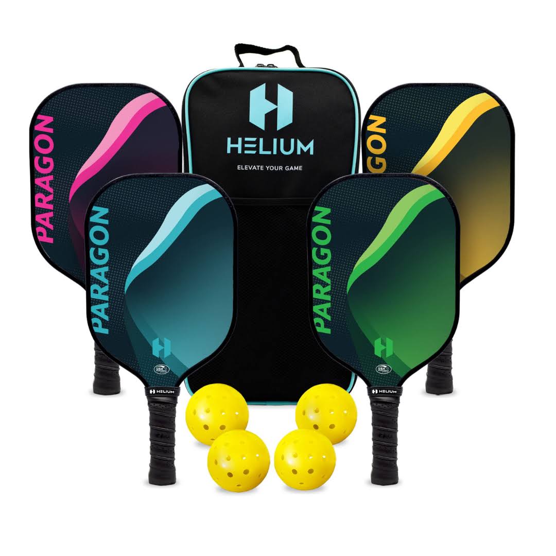 Helium Pickleball Paddles Set of 4   USAPA Certified   Graphite Fiberglass Surface, Lightweight Honeycomb Core