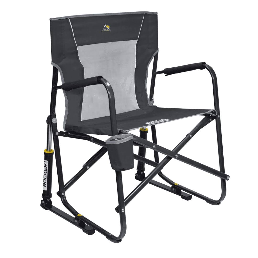 Outdoor Freestyle Rocker Mesh Chair   Pewter Gray
