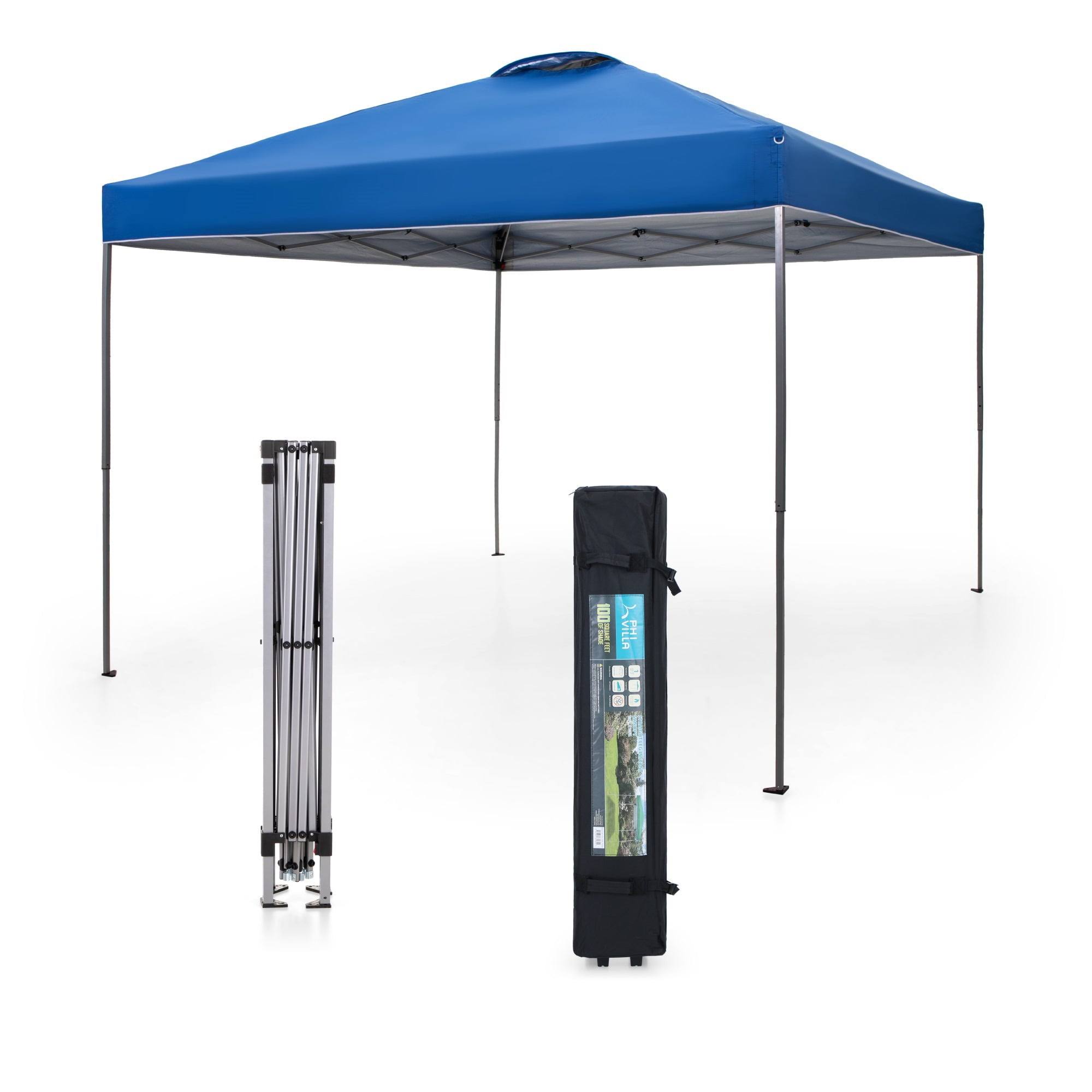 Sophia   William 10  x 10  Outdoor Gazebo Instant Pop Up Canopy Tent with Wheeled Bag   Blue
