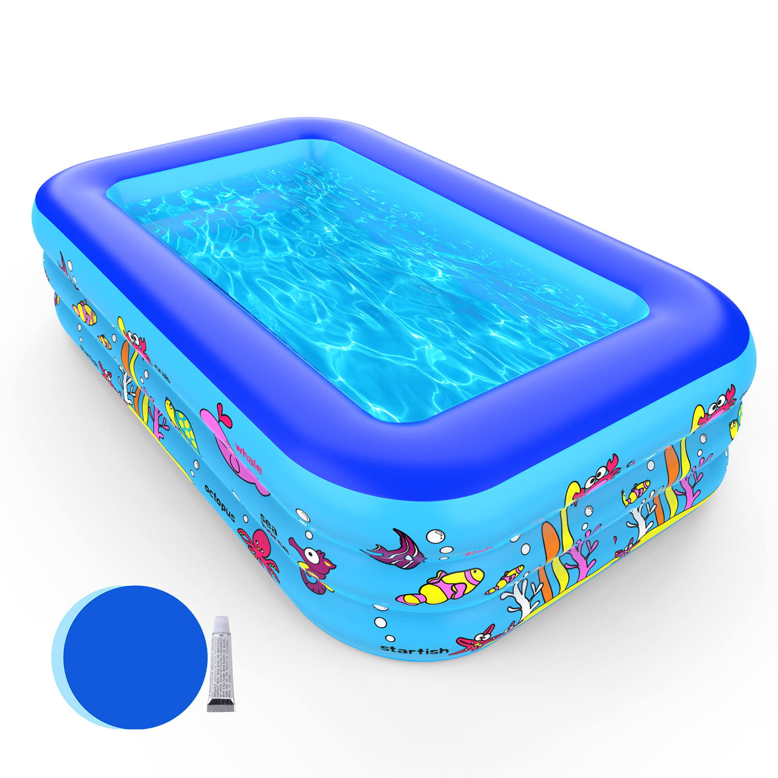 Betheaces Inflatable Pool 83 * 57 * 26 inch, 3-Story Large Children s Family Lounge Swimming Pool