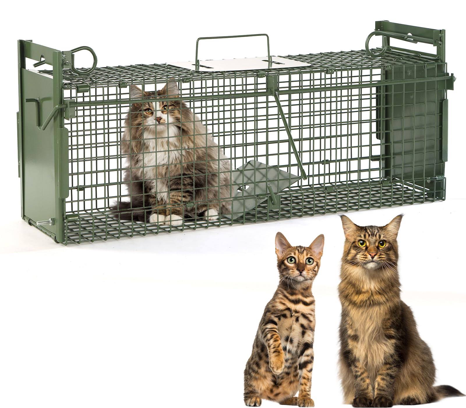Timaze 40  2-Door Large Live Animal Traps for Stray Cats up to 17.6 pounds