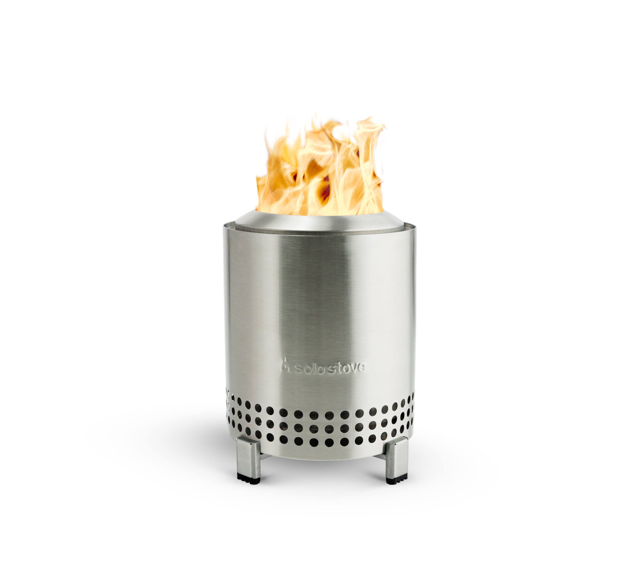 Solo Stove Mesa Tabletop Fire Pit with Stand, Low Smoke Outdoor Mini Fire, Stainless Steel, With Travel Bag, 6.9 x 5.1 in, 1.4lbs
