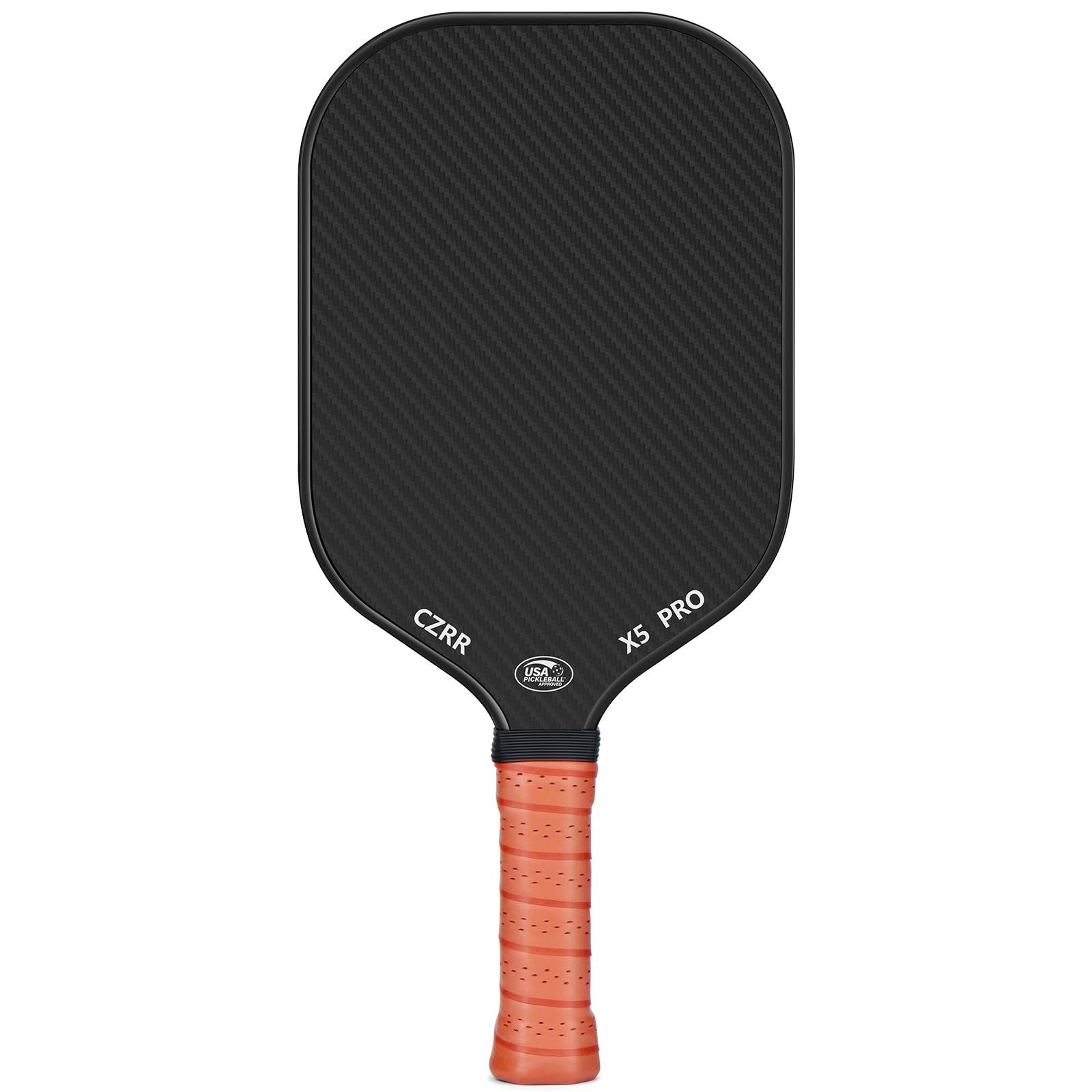 CZRR Pickleball Paddle, USA Pickleball Approved, 3K Raw Carbon Fiber Surface (CFS) High Grit   Spin, 16MM-1PC