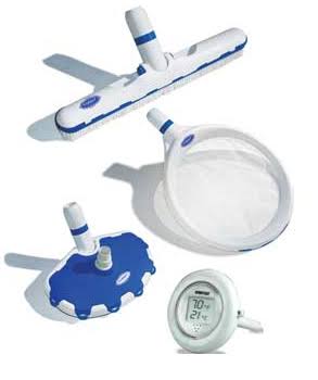 Swimline Hydrotools Cobalt Series Premium Cleaning Swimming Pool Maintenance Kit 4pc 20    Blue/White
