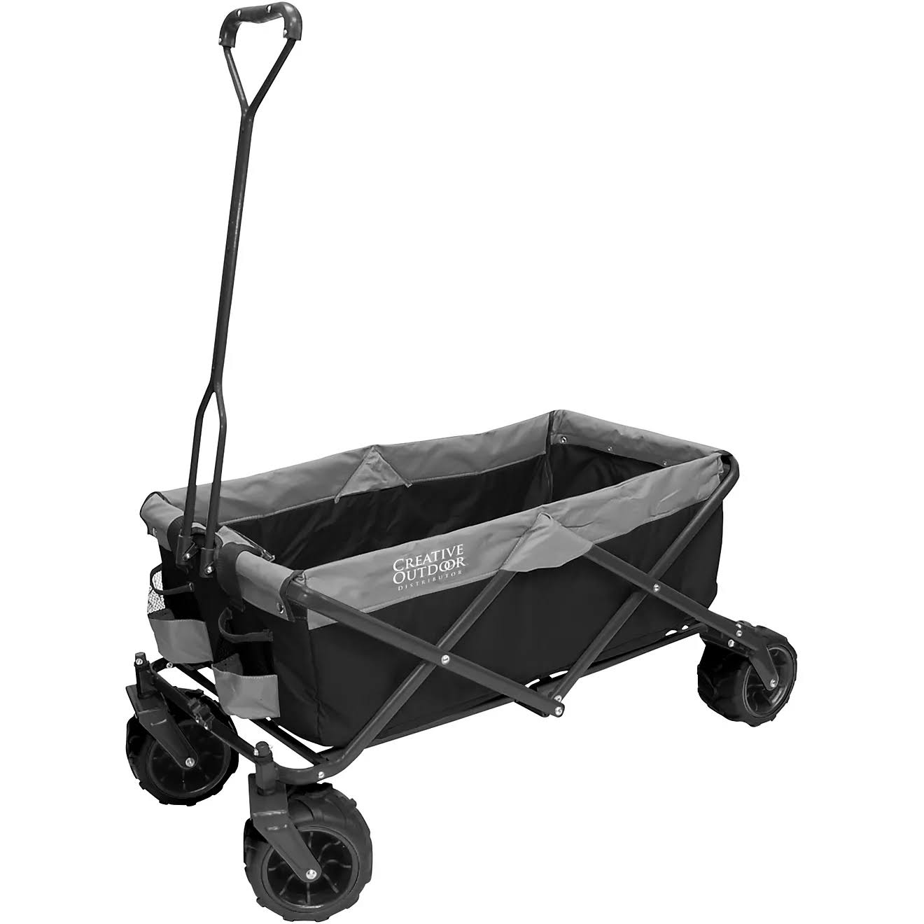 Creative Outdoor Silver Series All-Terrain Big Wheel Wagon   Black/Gray