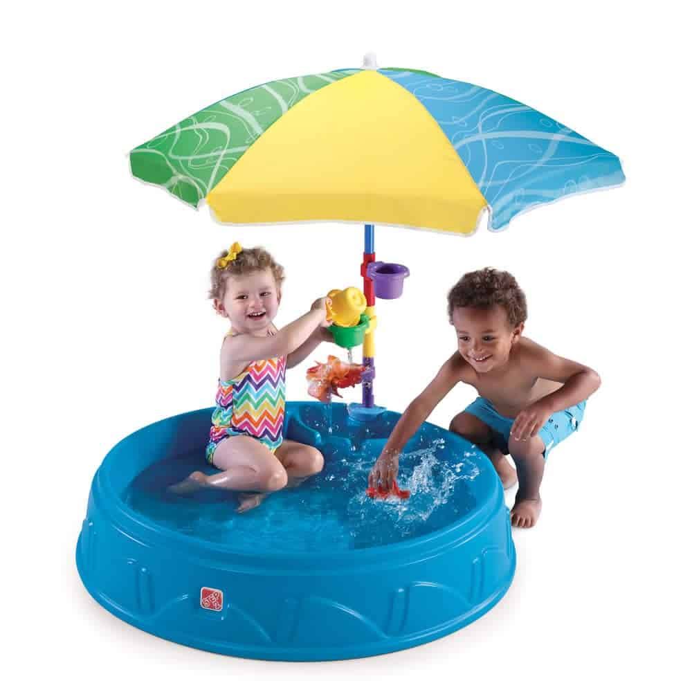 Step2 Play   Shade Pool for Kids, Outdoor Summer Pool with Umbrella, Multicolor