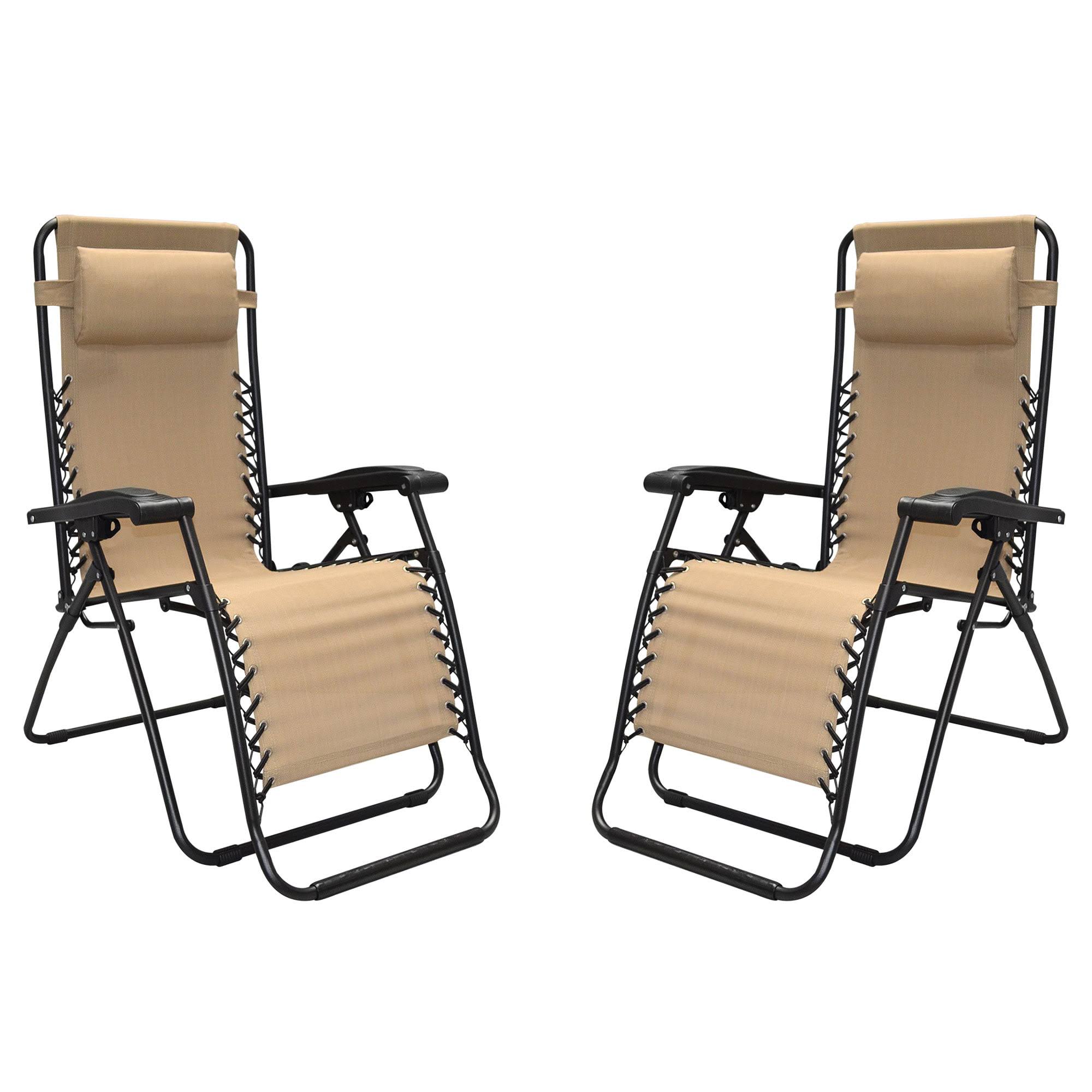 Caravan Global 2 Pack Steel Zero-Gravity Chair   Beige
