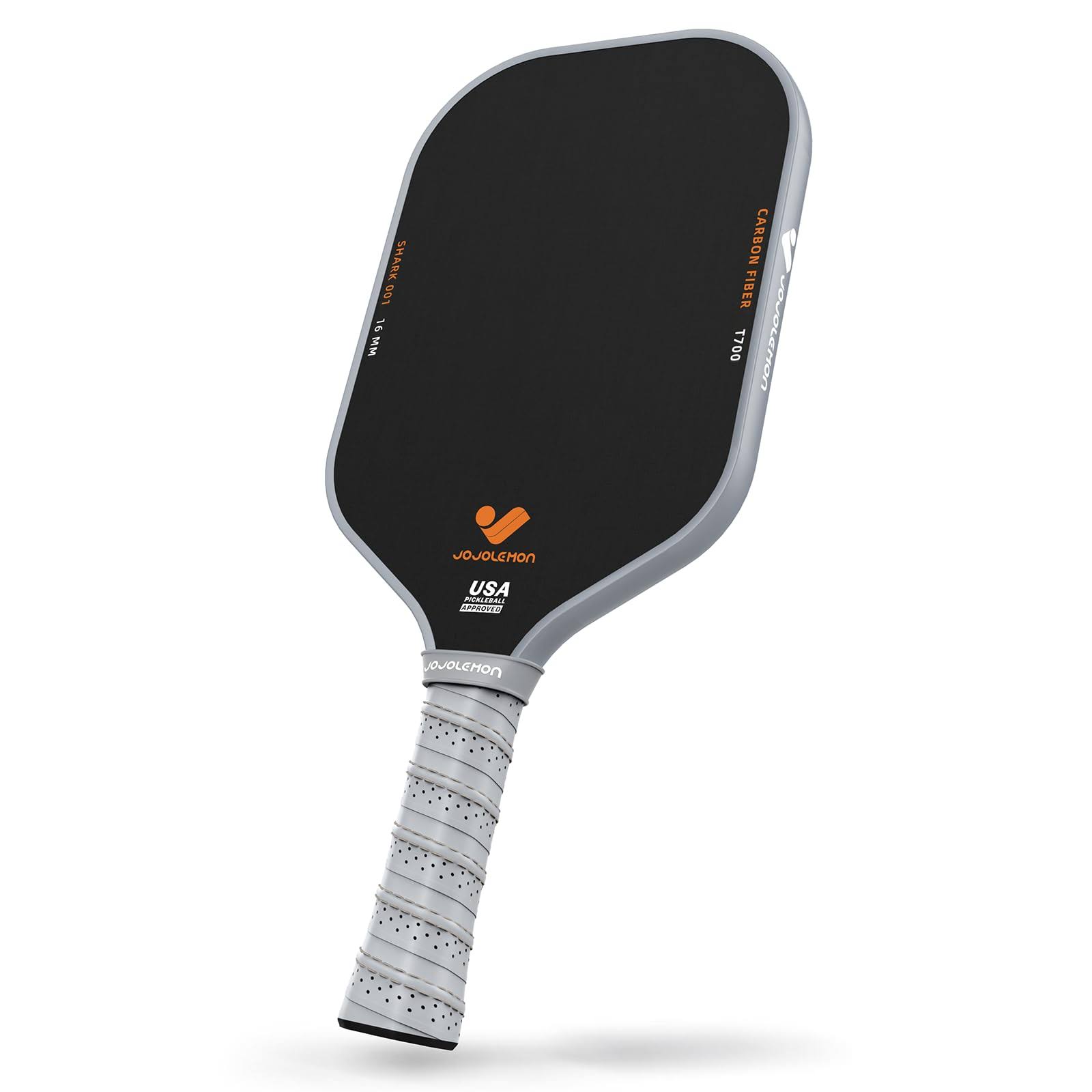 Jojolemon Pickleball Paddles, Raw Carbon Fiber Pickleball Paddle with a 16mm Shark Power Polymer Core