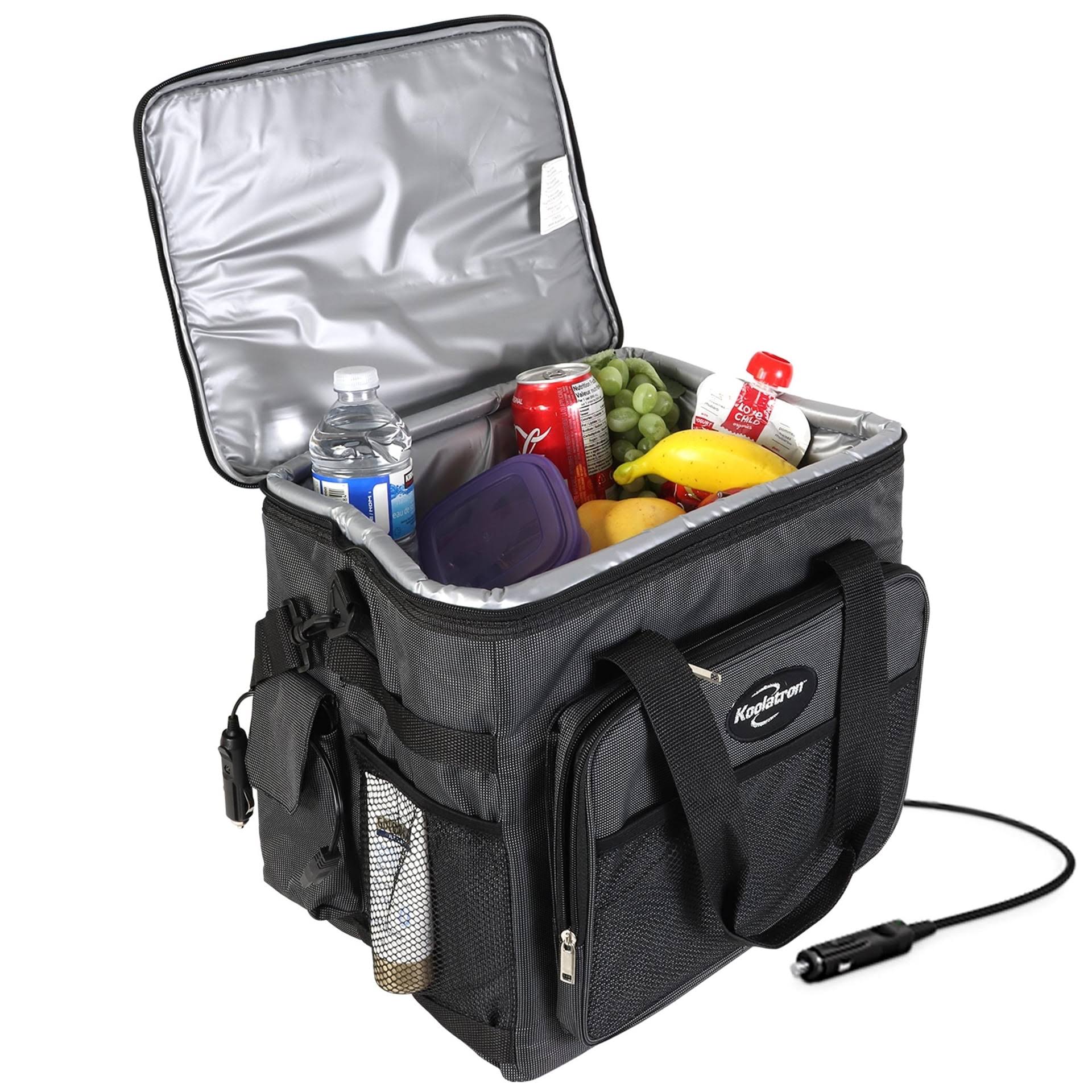 Koolatron Thermoelectric Iceless Electric Cooler Bag, 12Volt 26 qt (25 L) Black Gray