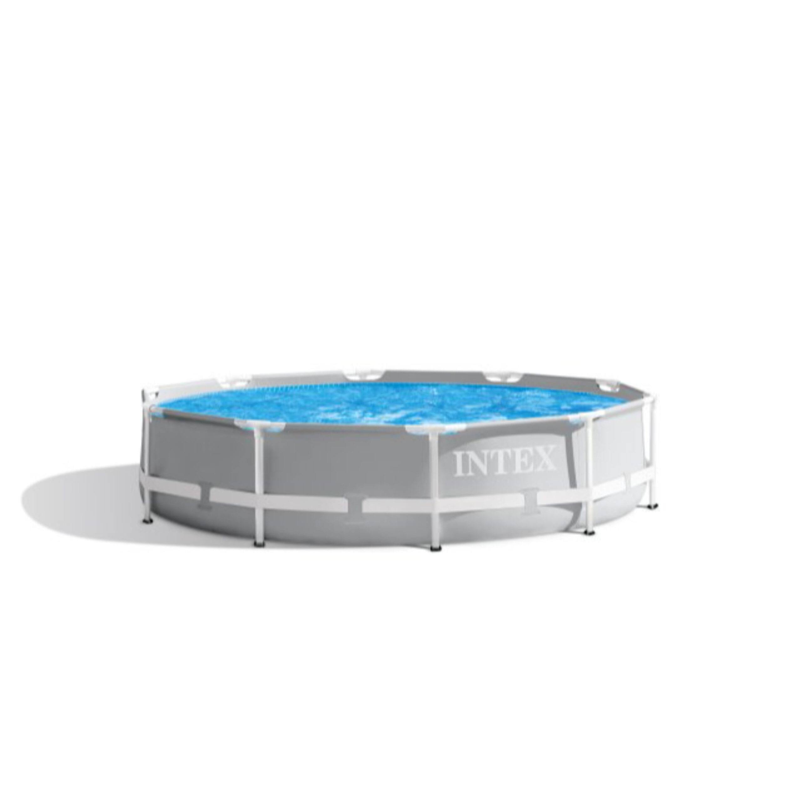 26701EH 10ft x 30in Prism Frame Above Ground Circle Swimming Pool   Filter Pump, Gray
