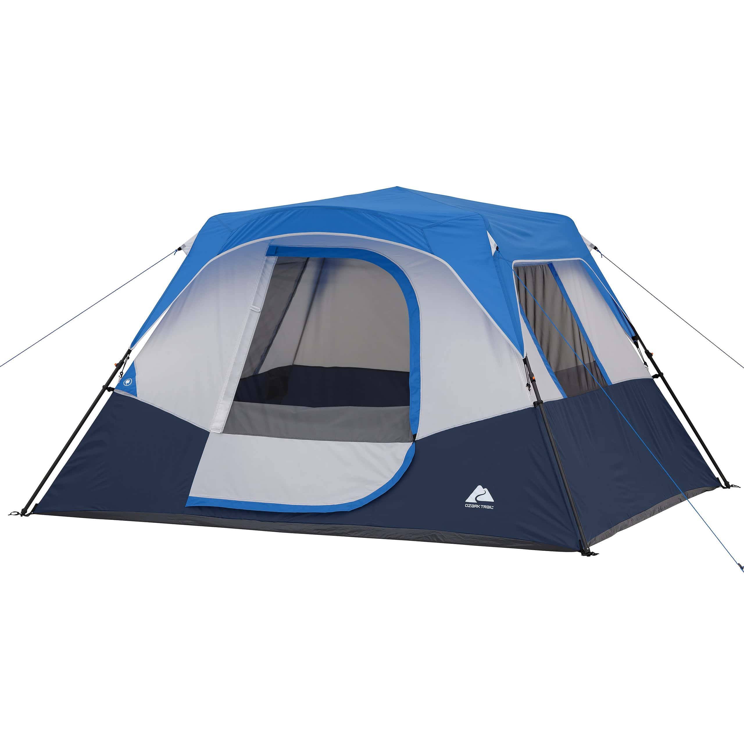 6-Person Instant Cabin Tent with LED Lighted Hub