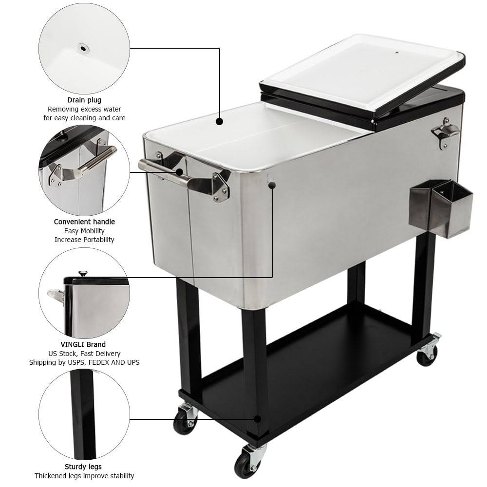 Zimtown Iron Spray Plastic with Tray Cooler with Shelf