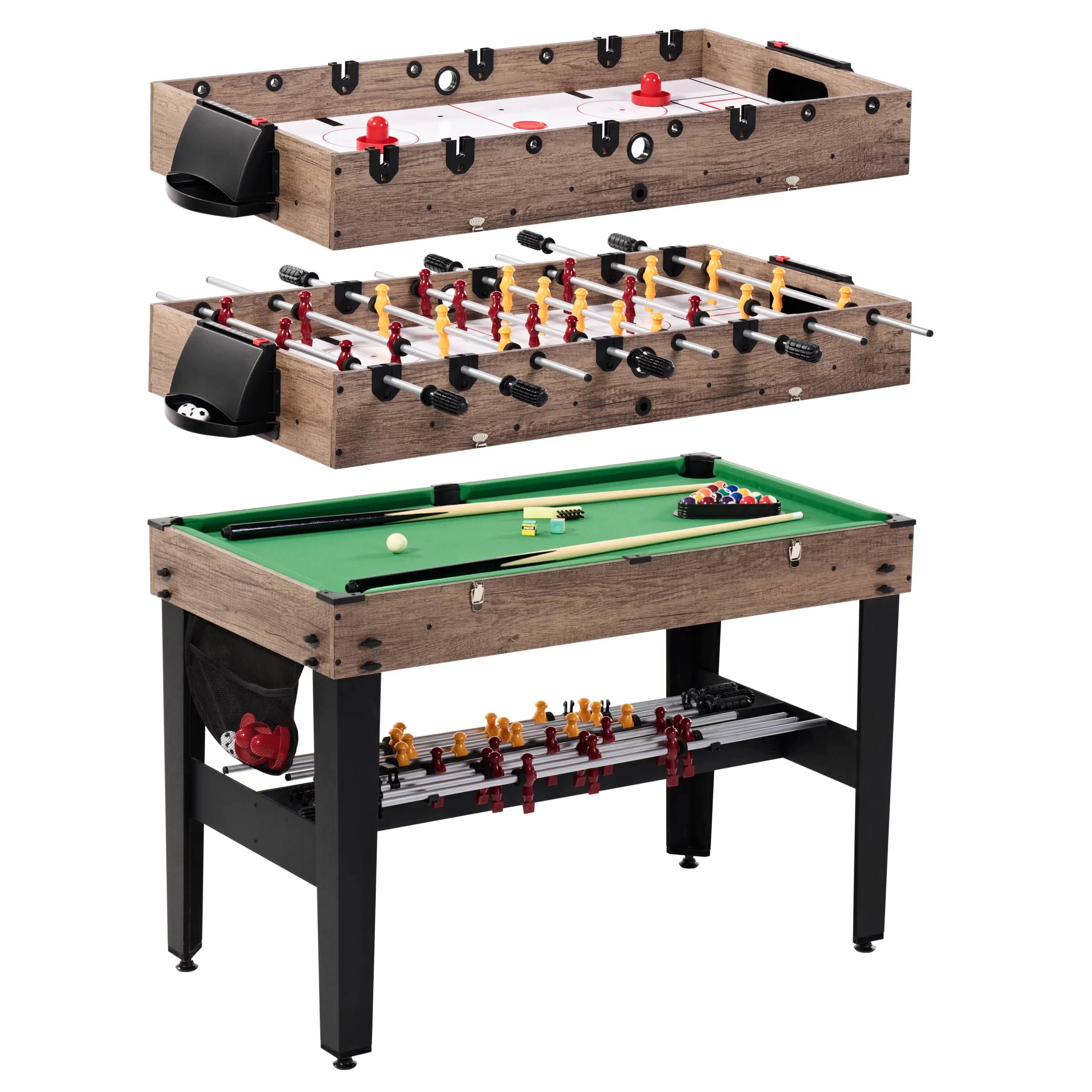 MD Sports 48  Combo Air Powered Hockey, Foosball, and Billiard Game Table