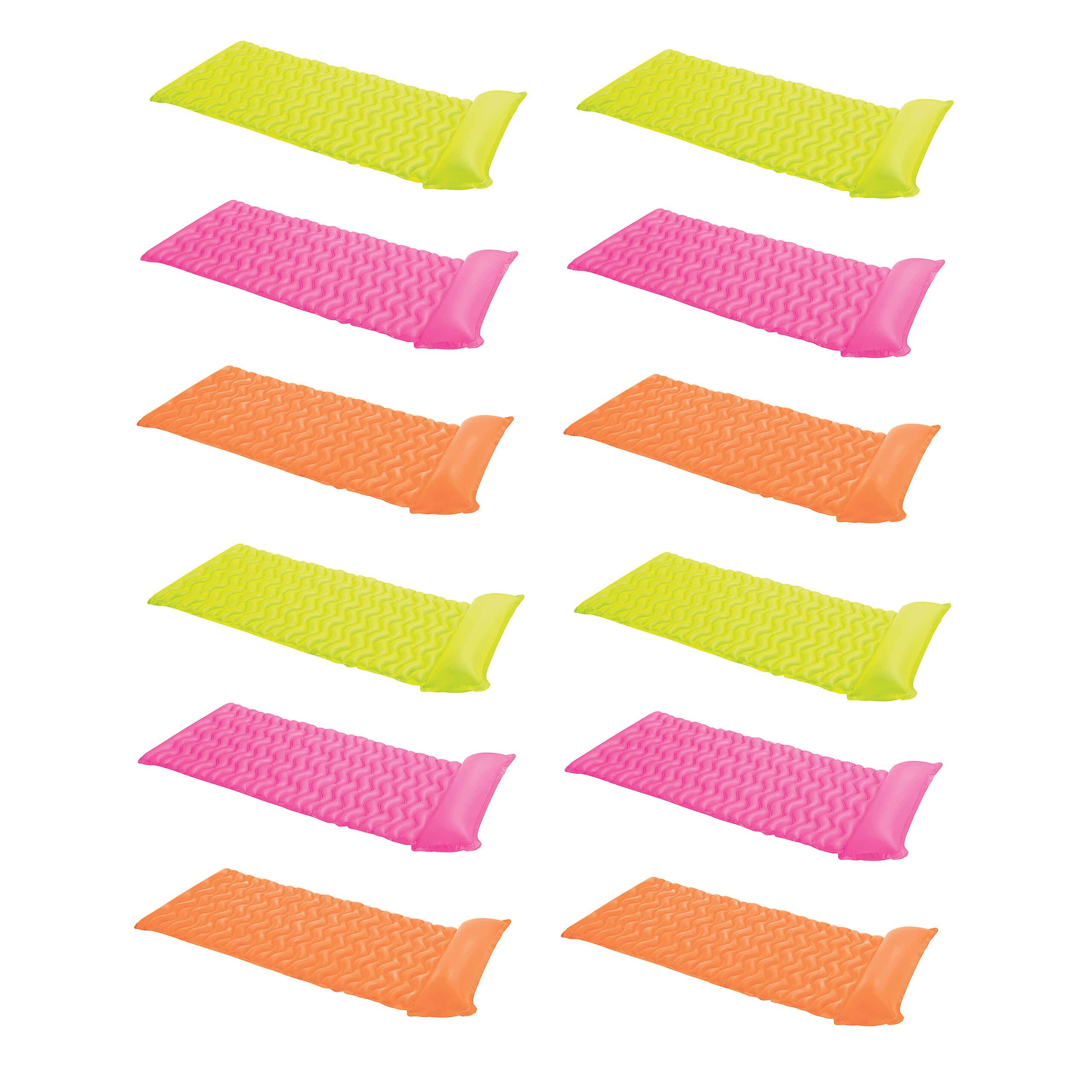Tote  N Float Wave Mat Floating Pool Lounger with Headrest (12 Pack)