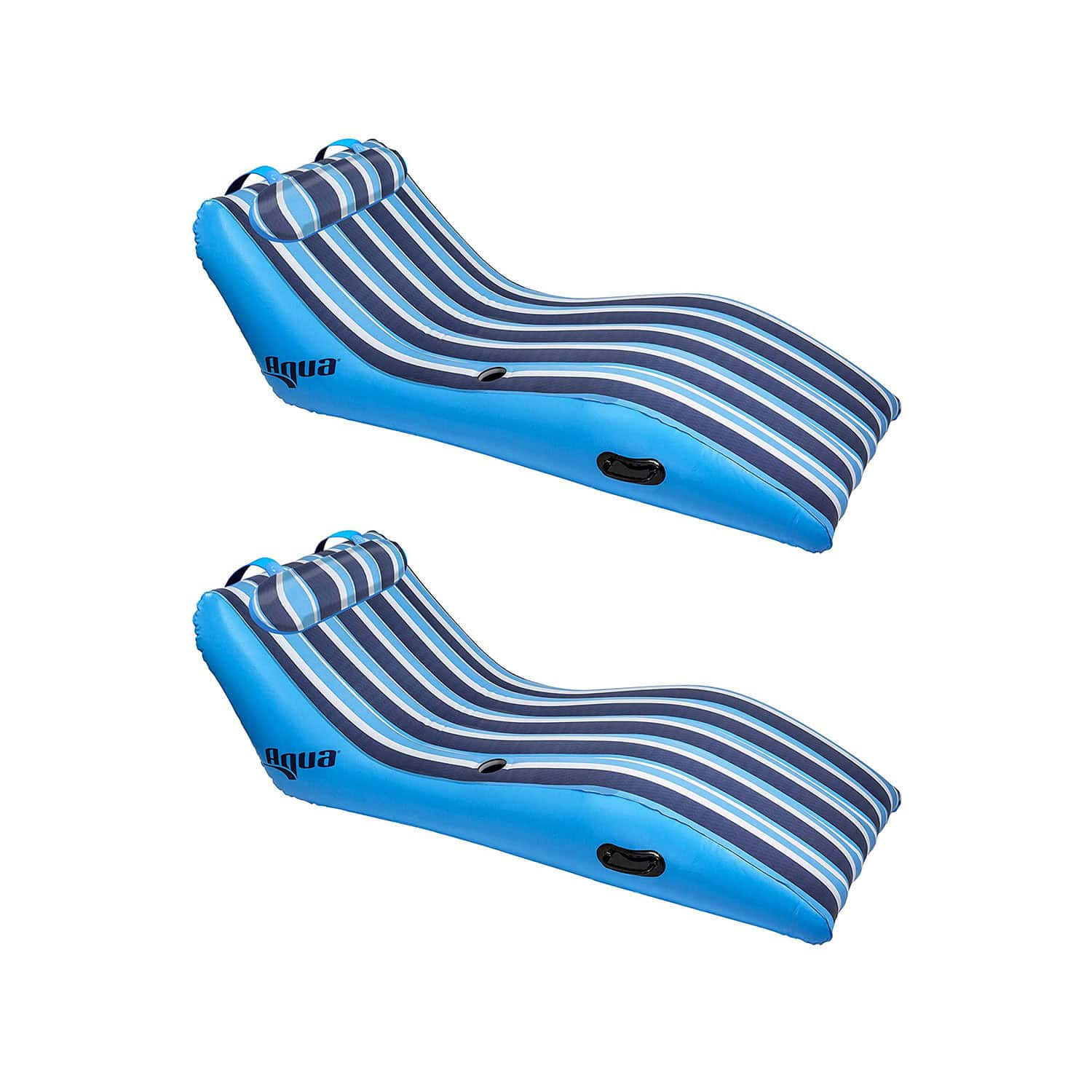 Key West Ultra Cushioned Comfort Lounge Pool Float w/ Pillow (2 Pack)