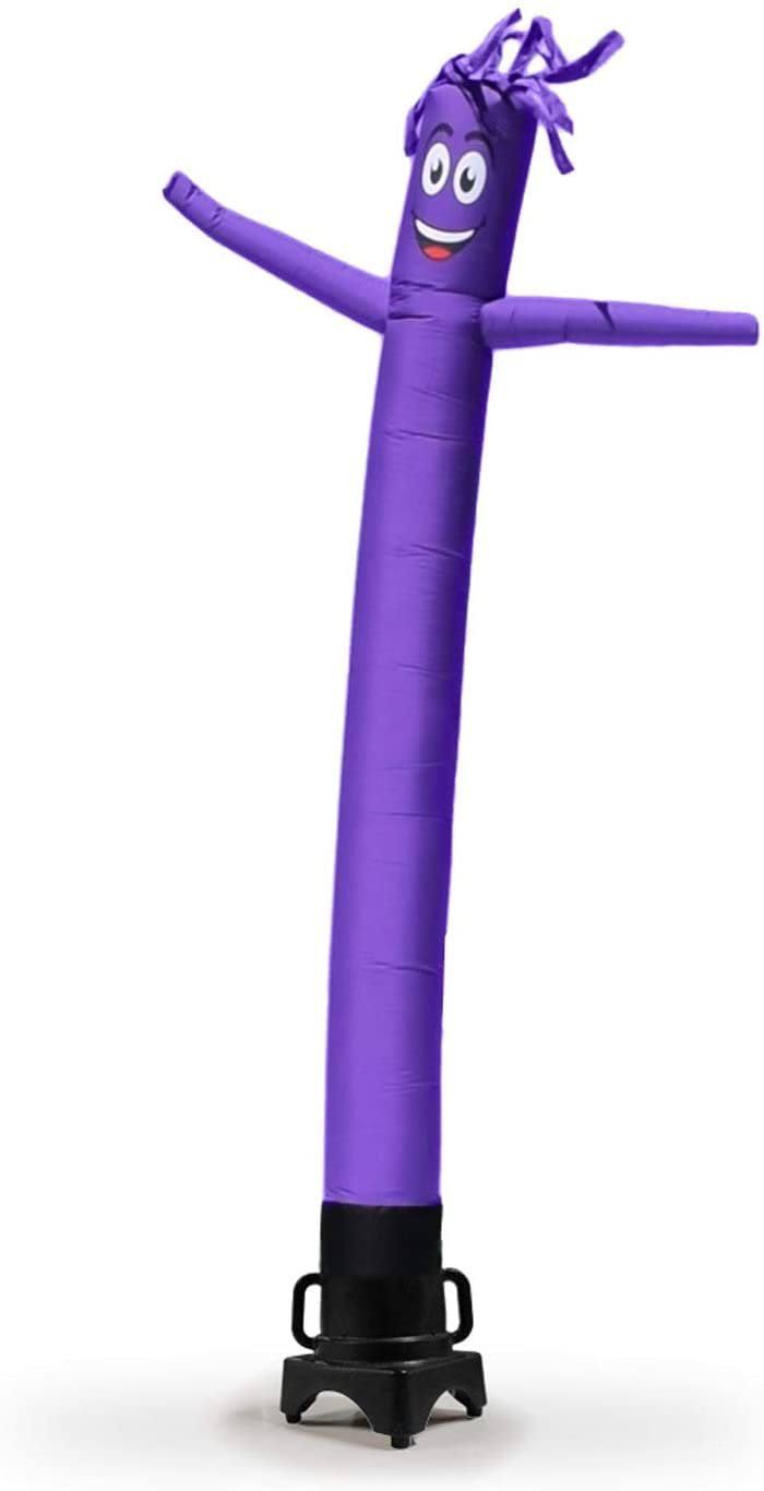 Purple 8 Foot Tall Inflatable Tube Man Air Powered Waving Puppet, Air Blower Motor Included with 6ft Solid Colored Dancer by Feather Flag Nation