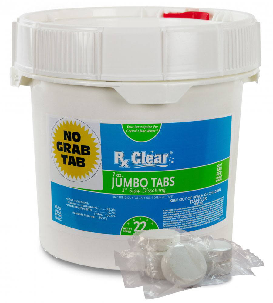 Rx Clear No Grab Tab 3  Chlorine Tabs with Water Soluble Wrapper   22 lbs