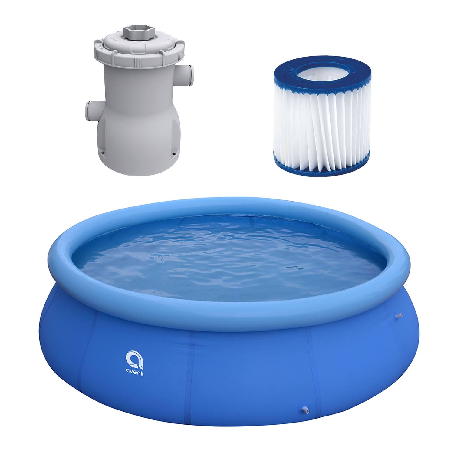 JLeisure 12 Ft x 30  Inflatable Pool Bundle w/ Filter Cartridge   Pump