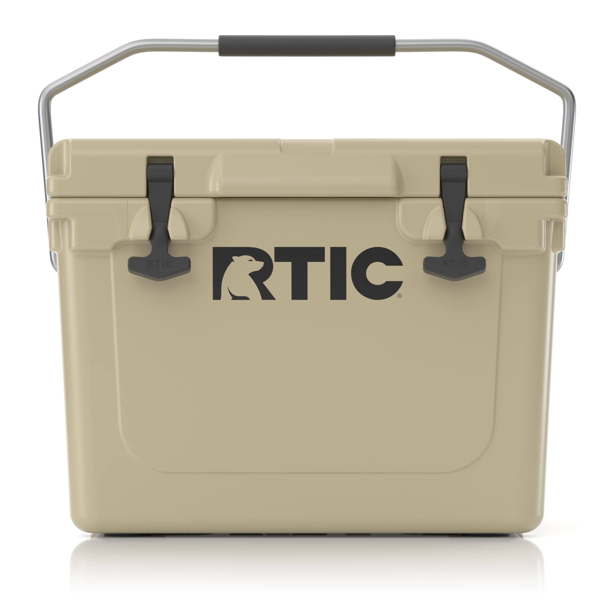 Hard Cooler 20 qt, Ice Chest with Heavy Duty Rubber Latches, 3 Inch Insulated Walls Keeping Ice Cold for Days, Tan