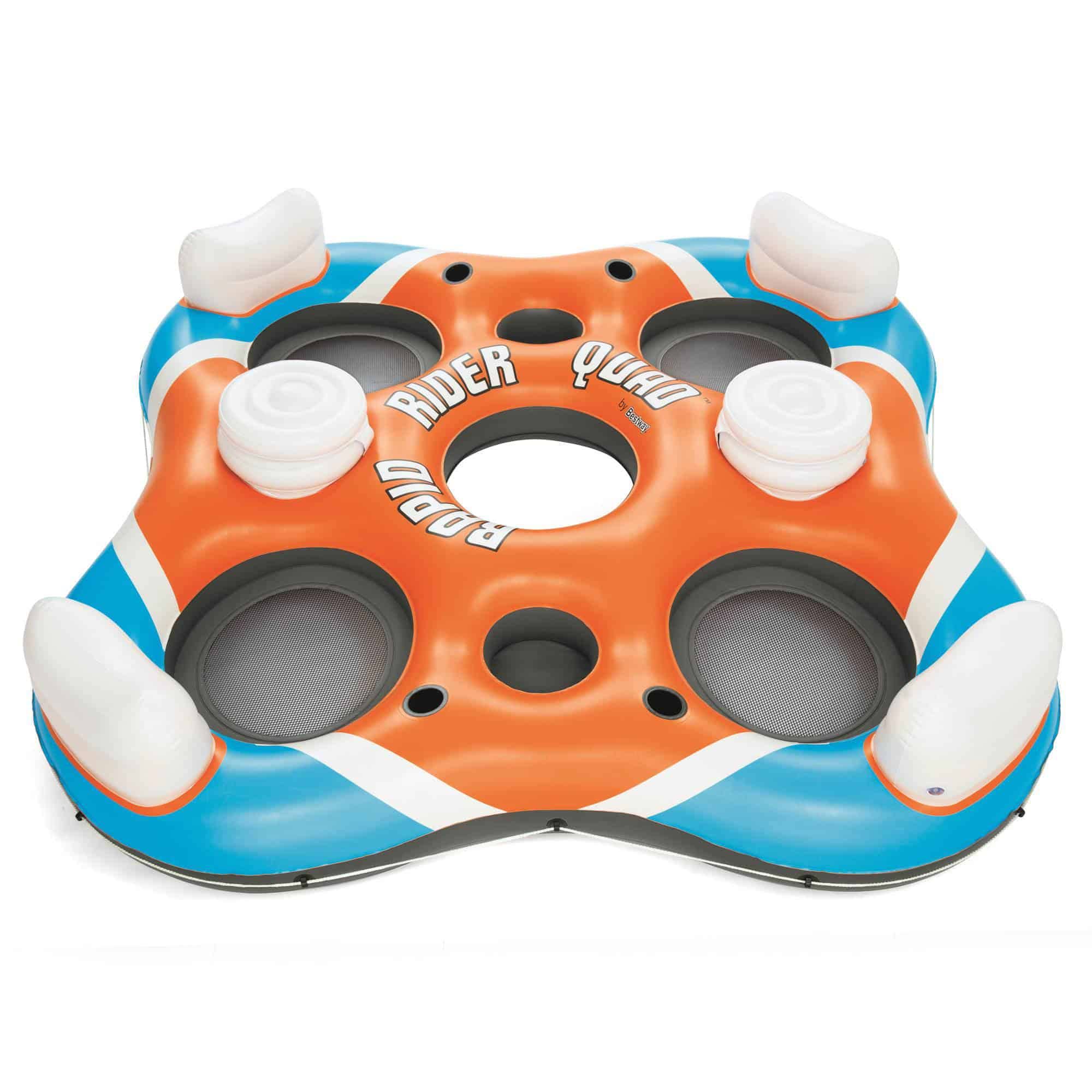 43115E 101 Inch Rapid Rider 4 Person Floating Island Raft w/ Coolers