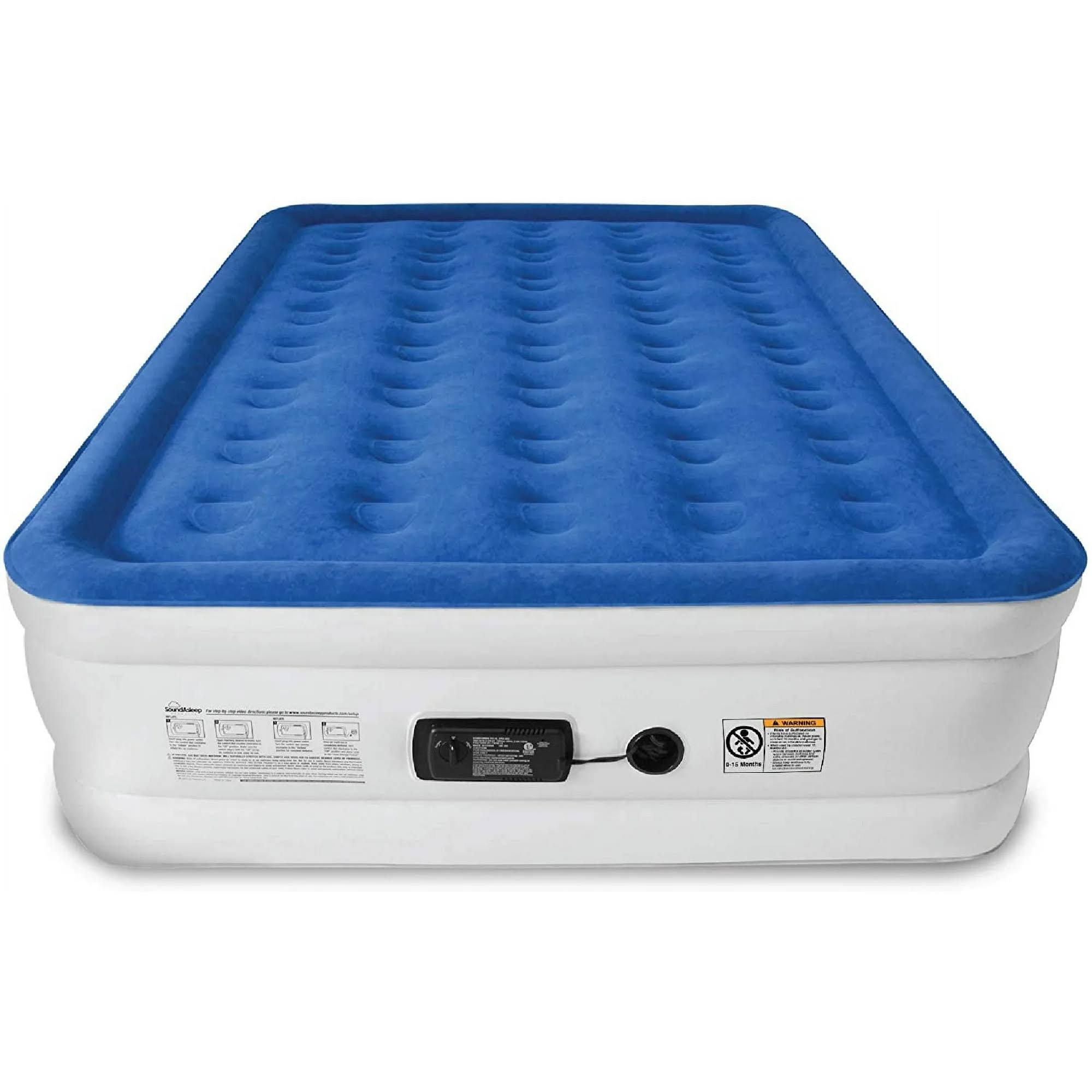 SoundAsleep Dream Series Air Mattress with ComfortCoil Technology   Internal Built In High Capacity Pump   Queen Size